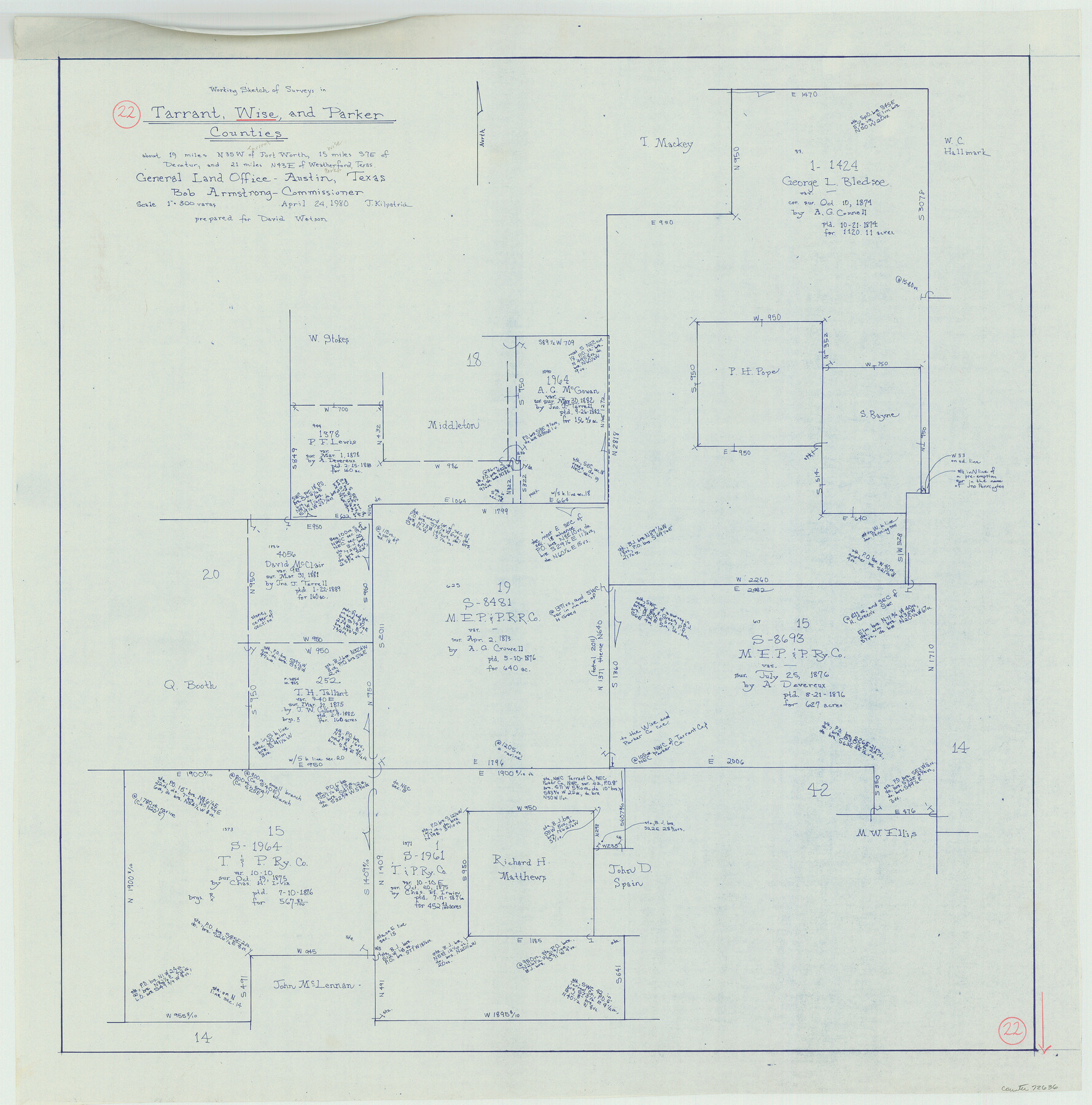 72636, Wise County Working Sketch 22, General Map Collection