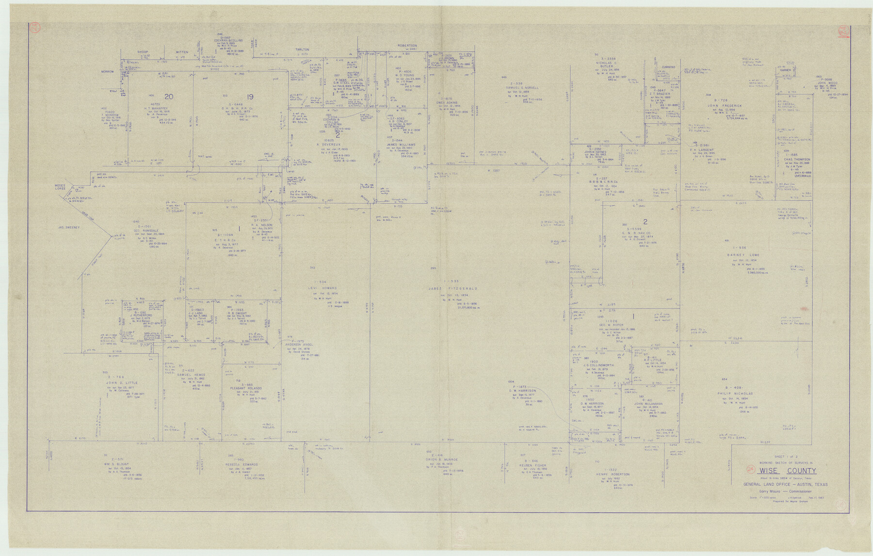 72638, Wise County Working Sketch 24, General Map Collection