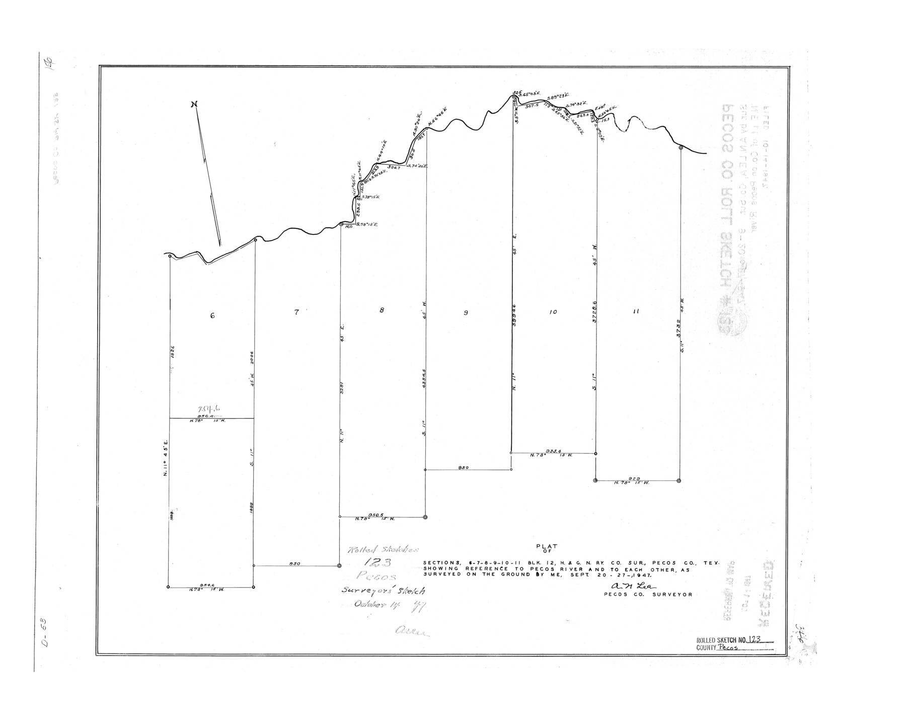 7264, Pecos County Rolled Sketch 123, General Map Collection