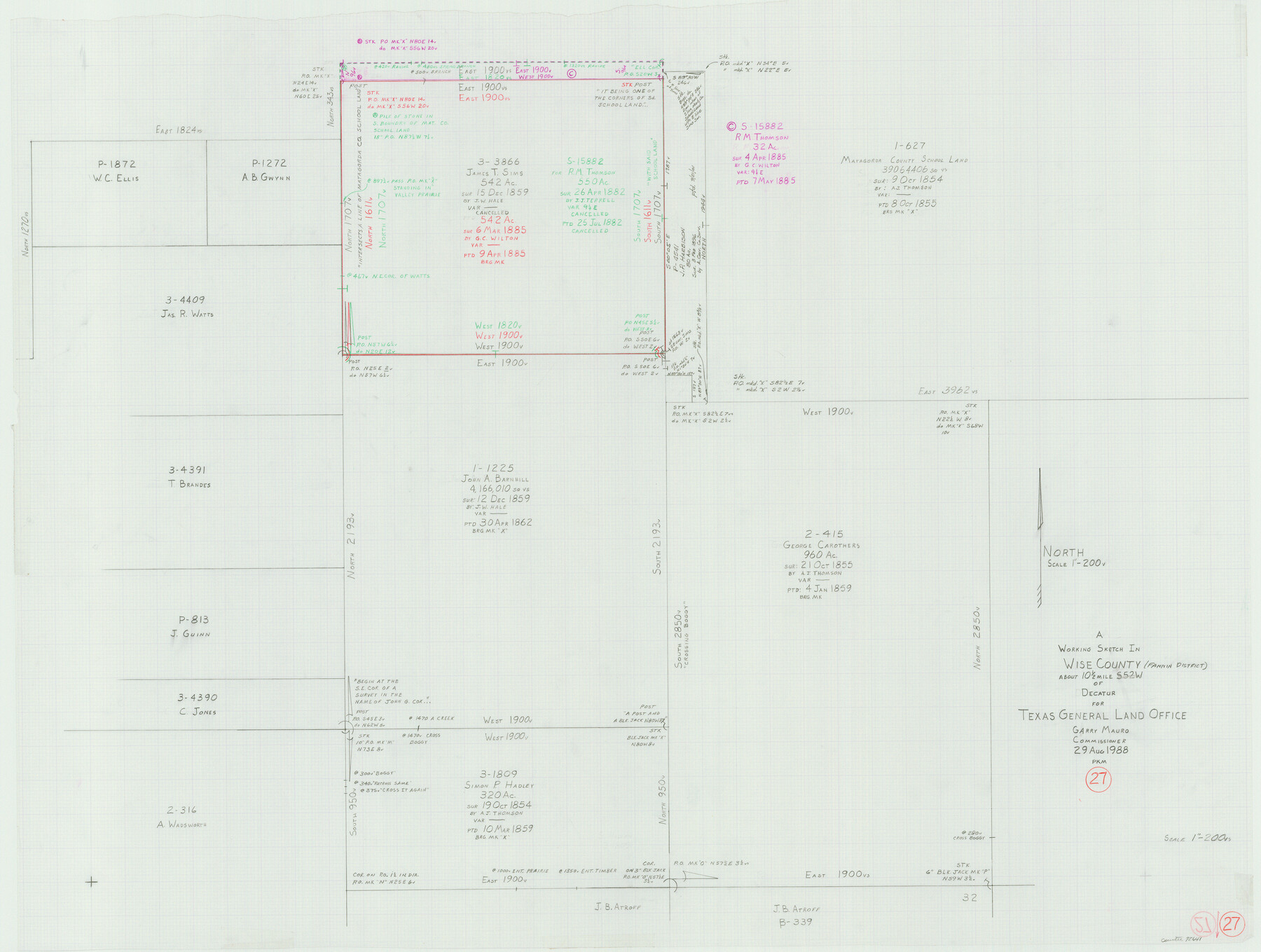 72641, Wise County Working Sketch 27, General Map Collection