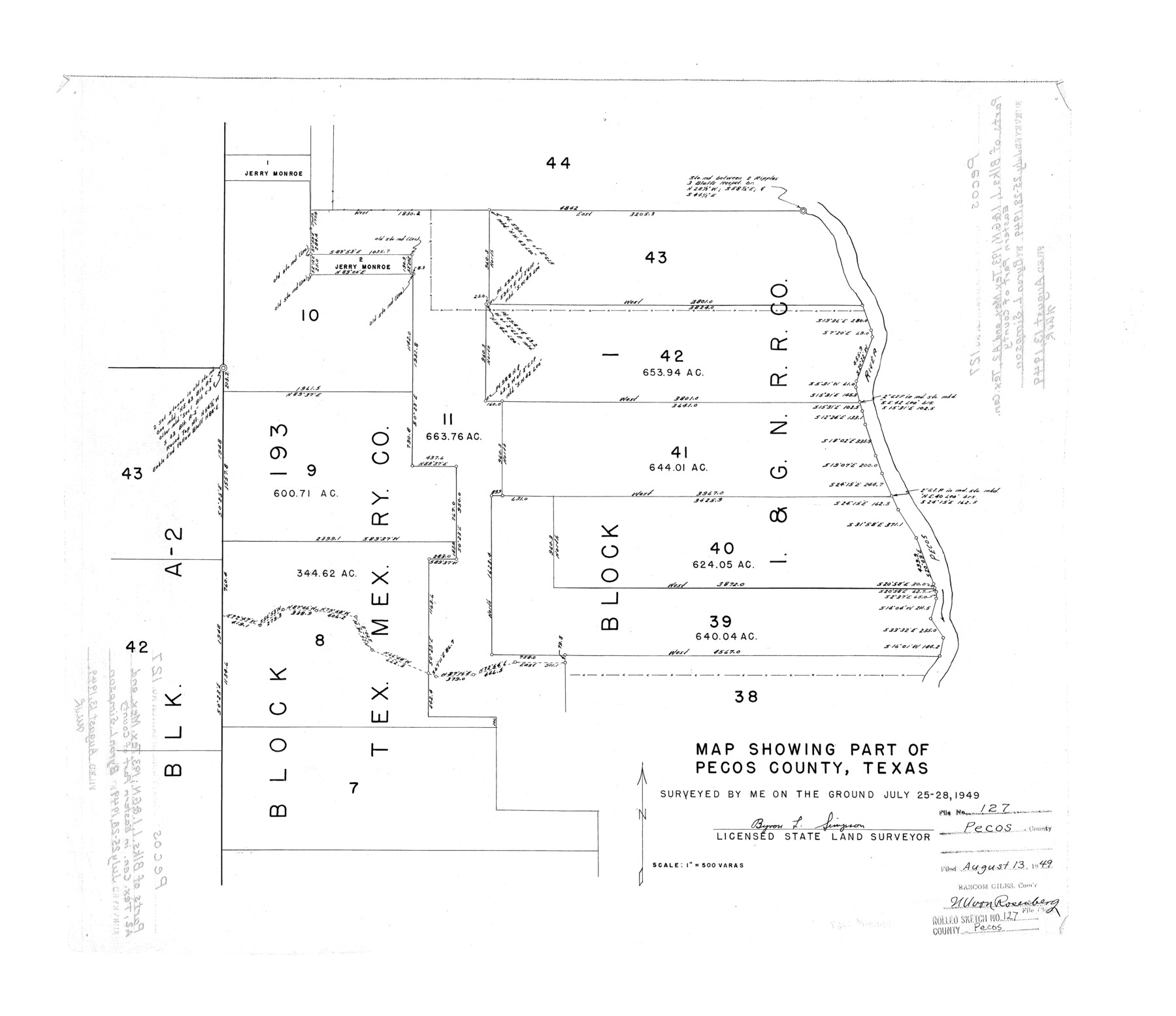 7267, Pecos County Rolled Sketch 127, General Map Collection