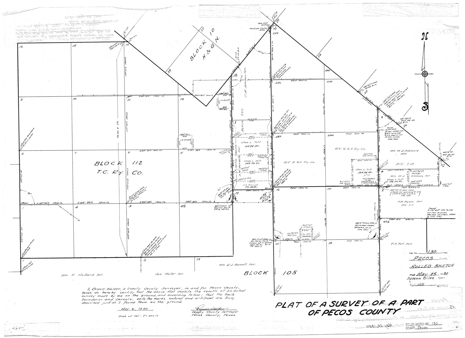 7268, Pecos County Rolled Sketch 130, General Map Collection