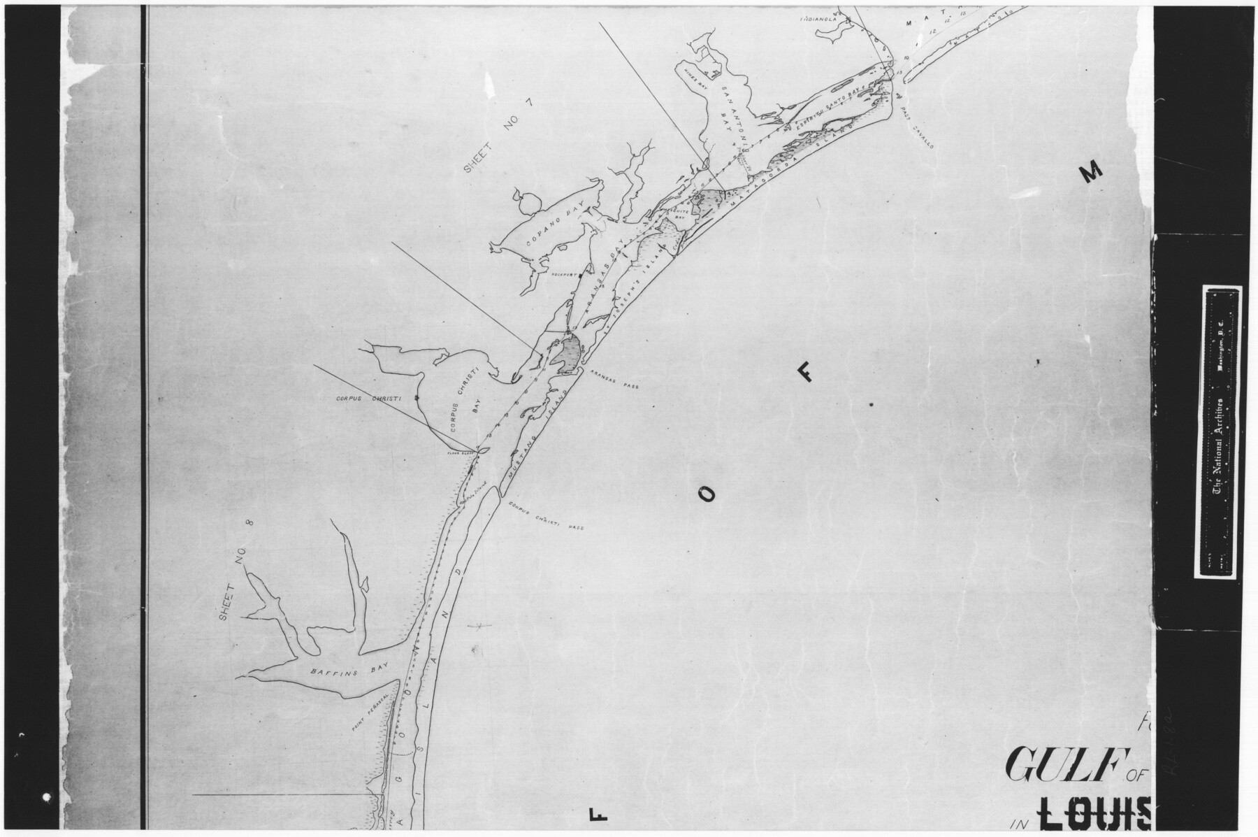 72690, Index sheet to accompany map of survey for connecting the inland waters along margin of the Gulf of Mexico from Donaldsonville in Louisiana to the Rio Grande River in Texas, General Map Collection