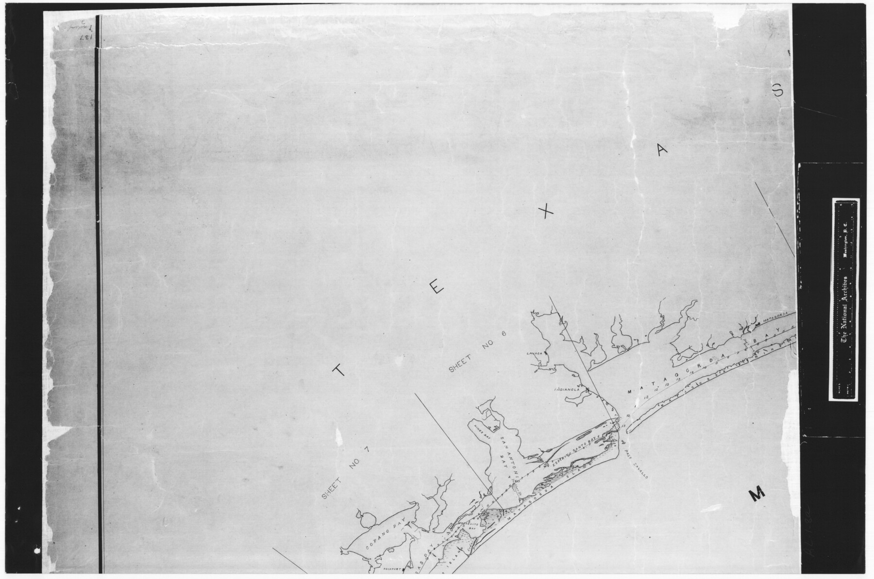 72691, Index sheet to accompany map of survey for connecting the inland waters along margin of the Gulf of Mexico from Donaldsonville in Louisiana to the Rio Grande River in Texas, General Map Collection