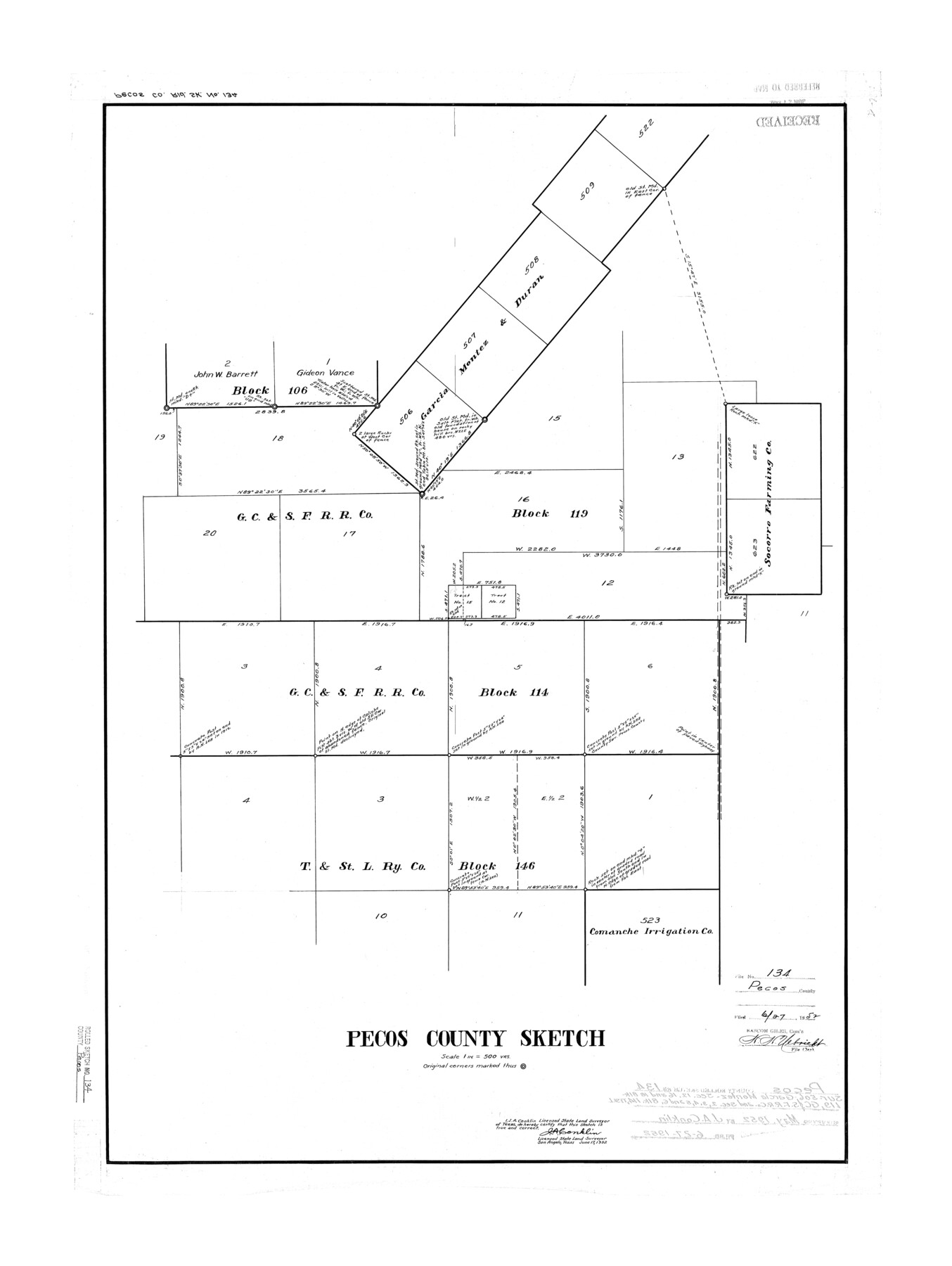 7270, Pecos County Rolled Sketch 134, General Map Collection