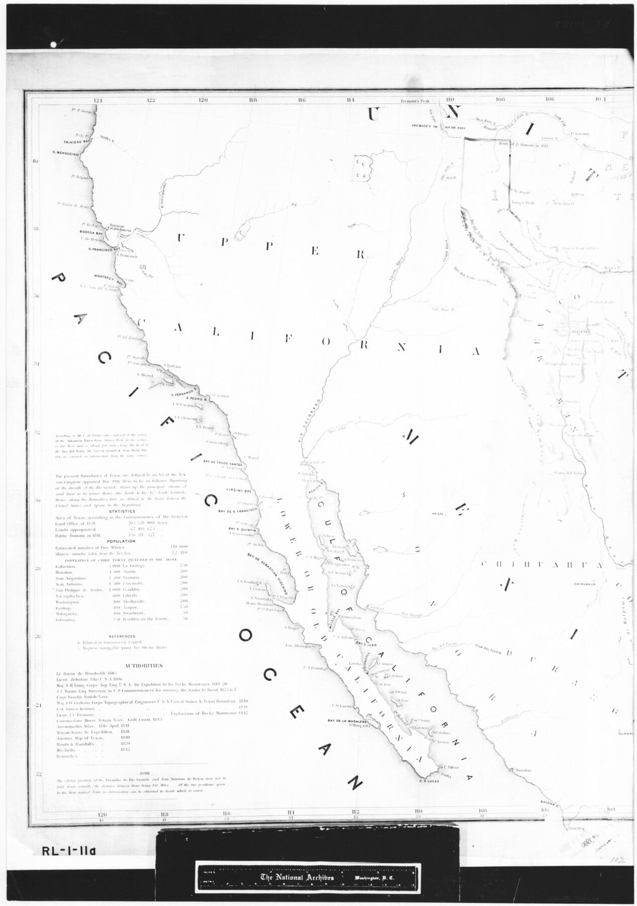 72714, Map of Texas and the countries adjacent compiled in the Bureau of the Corps of Topographical Engineers from the best authorities for the State Department, General Map Collection