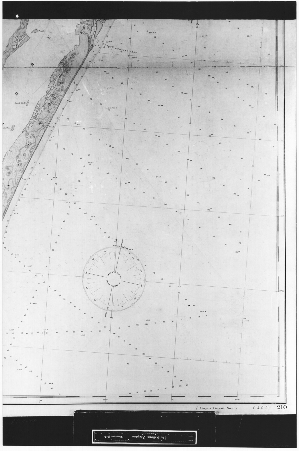 72787, Coast Chart No. 210 Aransas Pass and Corpus Christi Bay with the coast to latitude 27° 12' Texas, General Map Collection