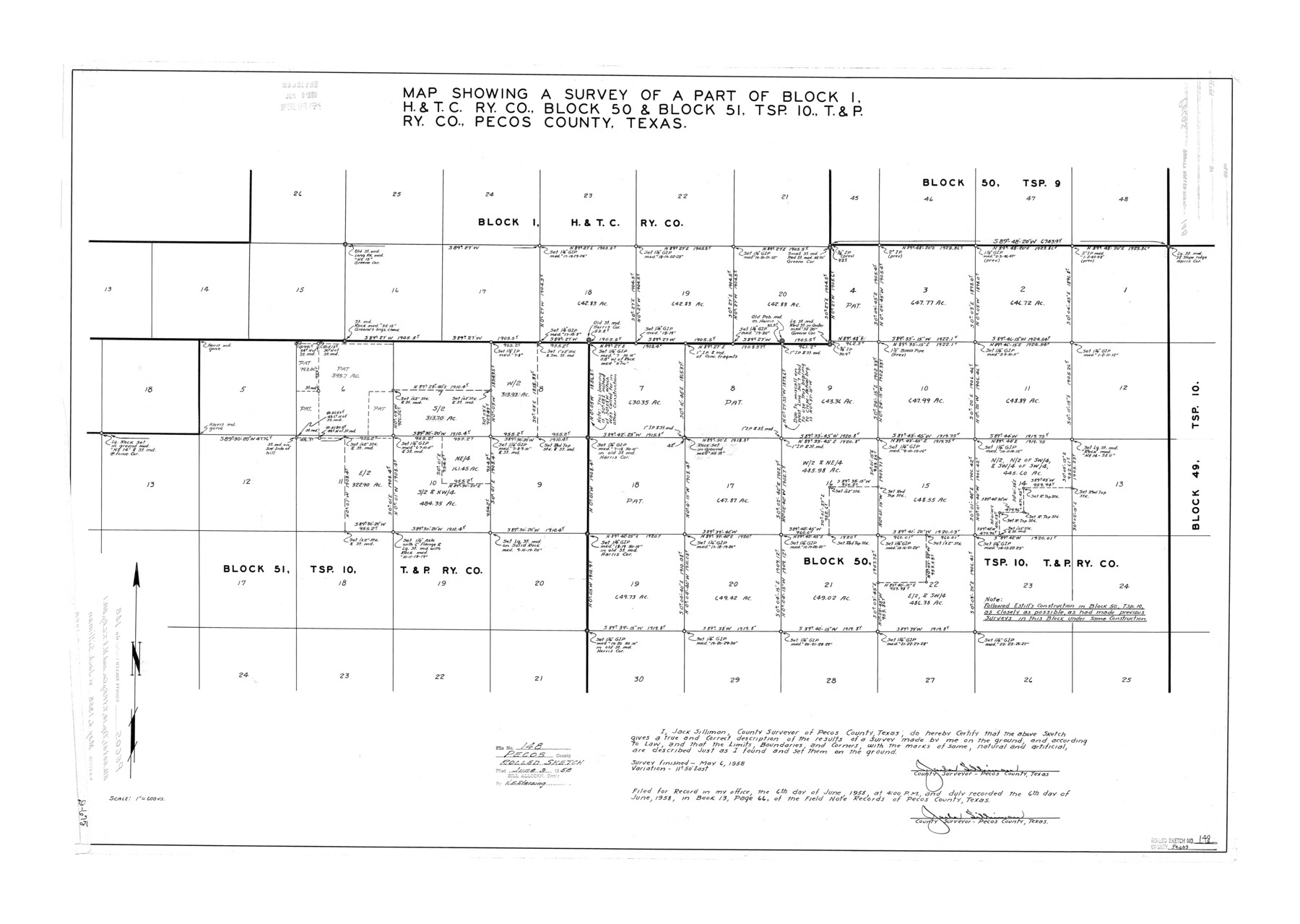 7279, Pecos County Rolled Sketch 148, General Map Collection