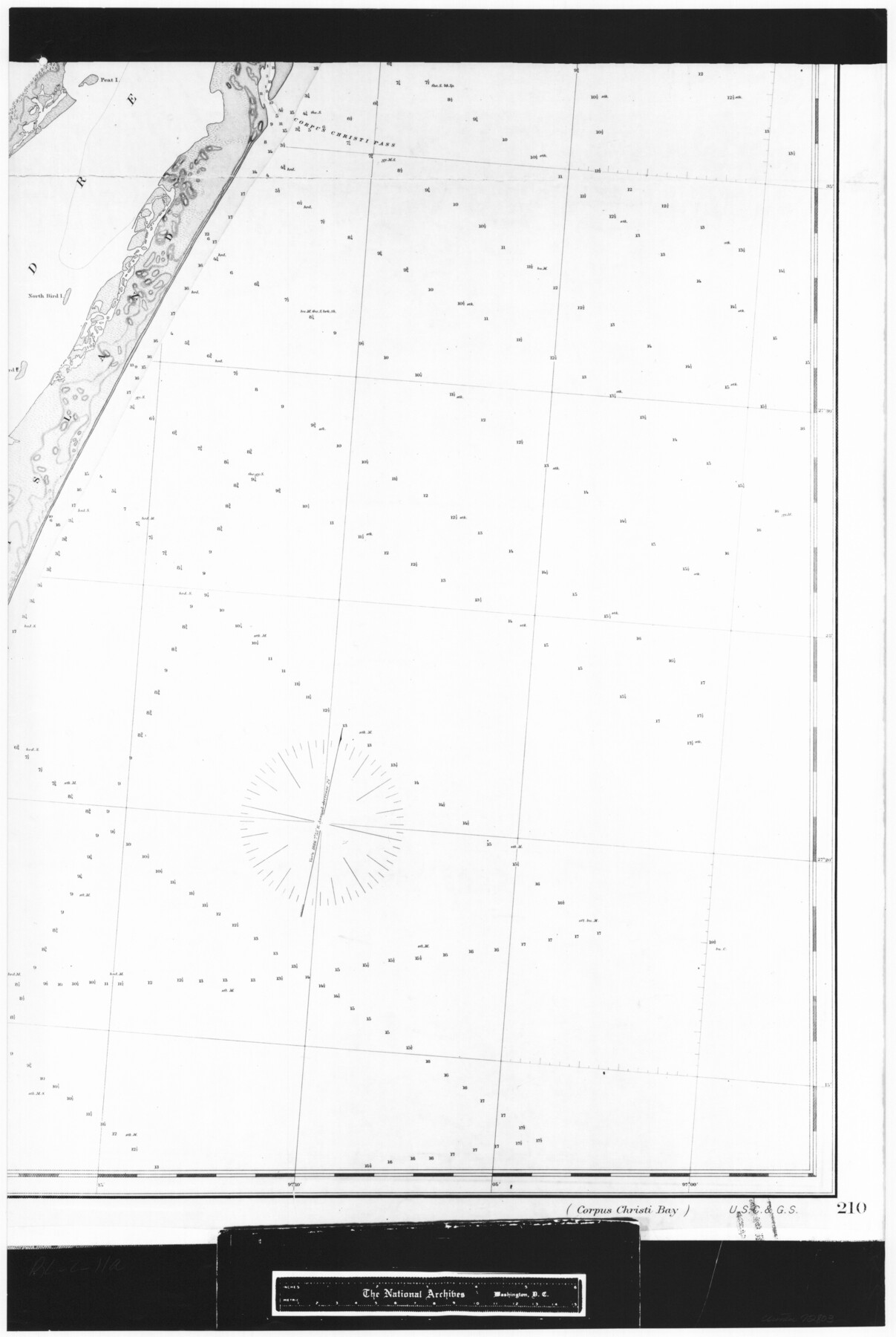 72803, Coast Chart No. 210 Aransas Pass and Corpus Christi Bay with the coast to latitude 27° 12' Texas, General Map Collection