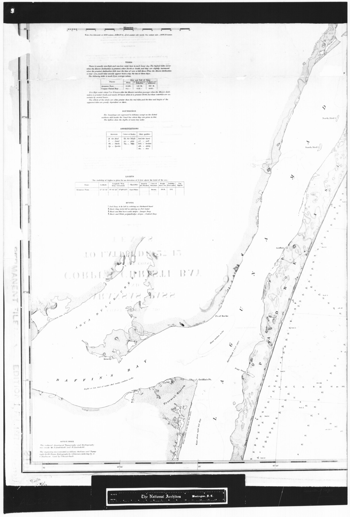 72811, Coast Chart No. 210 Aransas Pass and Corpus Christi Bay with the coast to latitude 27° 12' Texas, General Map Collection