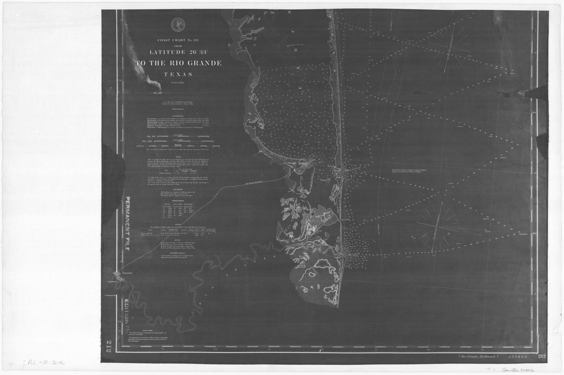 72826, Coast Chart No. 212 - From Latitude 26° 33' to the Rio Grande Texas, General Map Collection