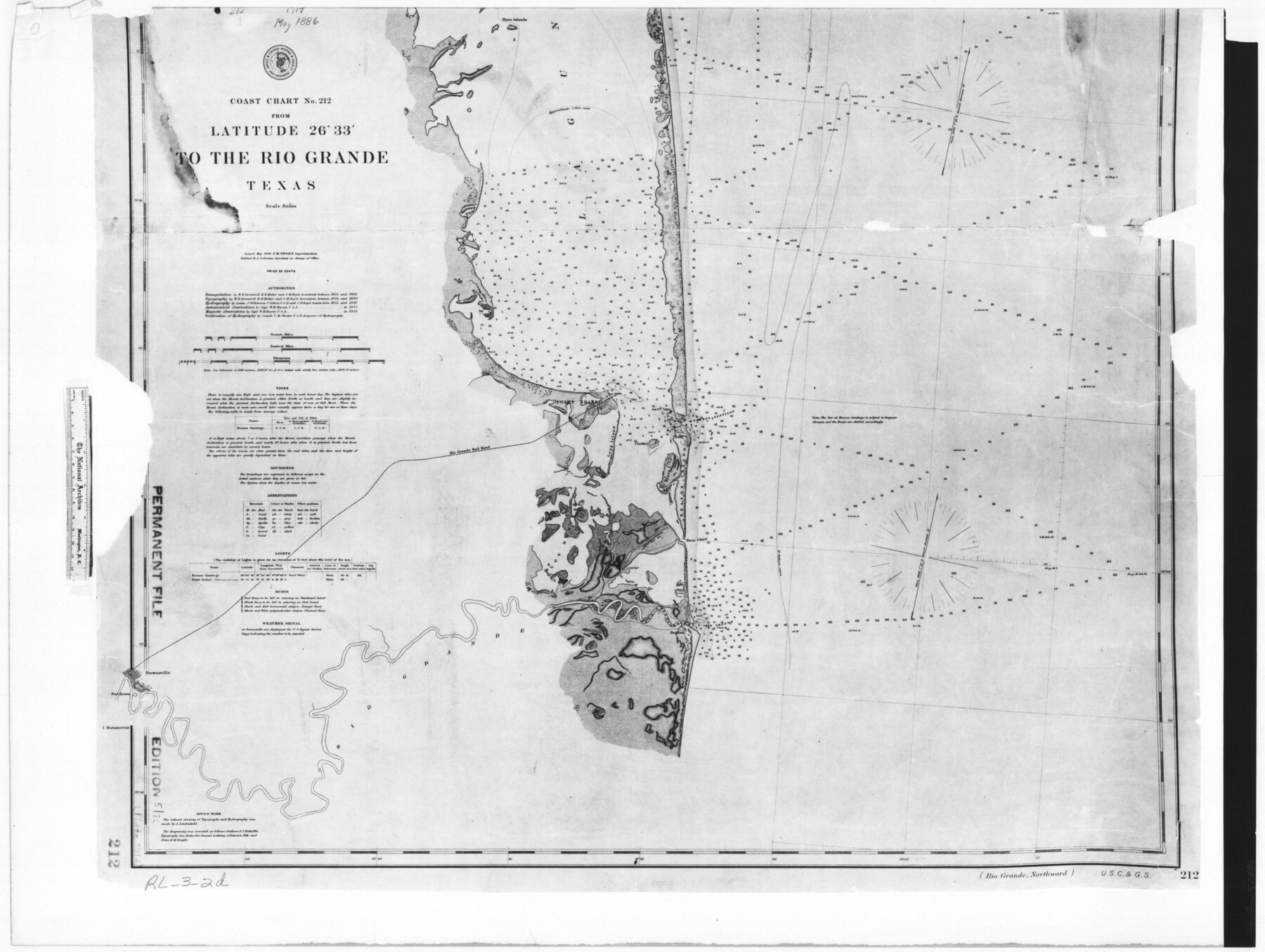 72836, Coast Chart No. 212 - From Latitude 26° 33' to the Rio Grande Texas, General Map Collection