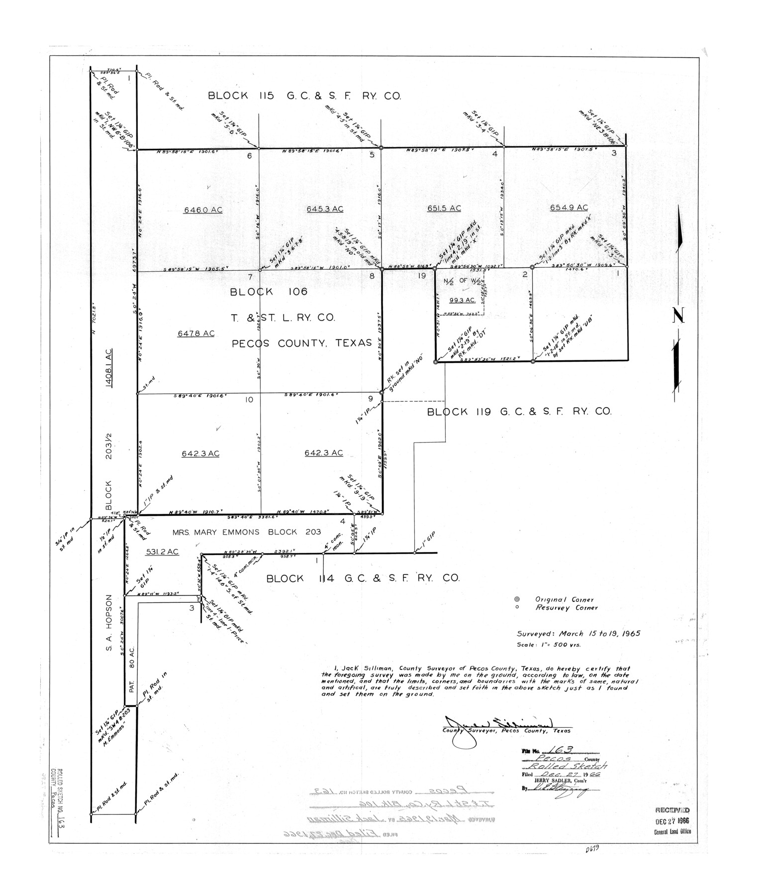 7286, Pecos County Rolled Sketch 163, General Map Collection