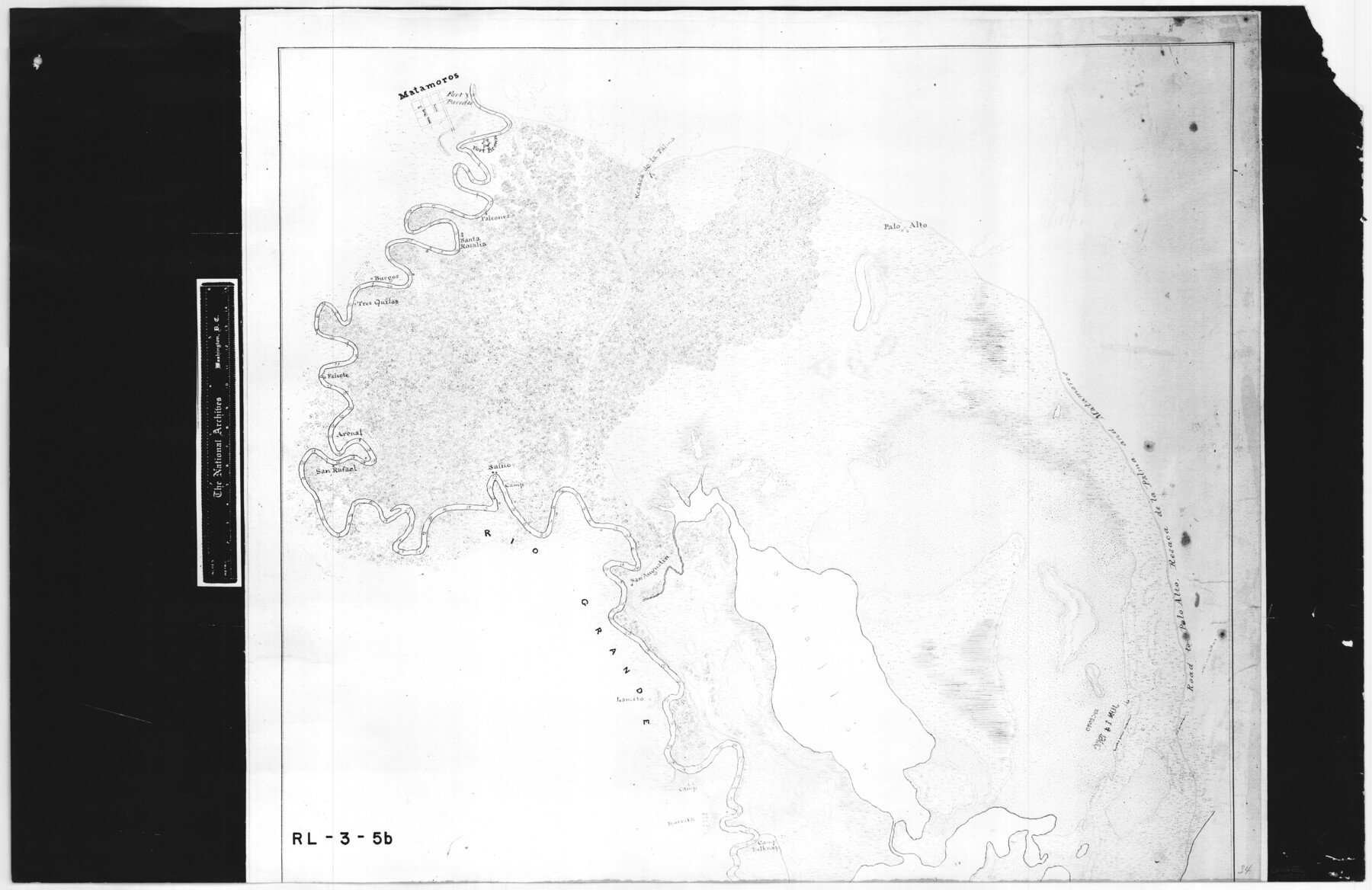 72871, Map of the country adjacent to the left bank of the Rio Grande below Matamoros, General Map Collection