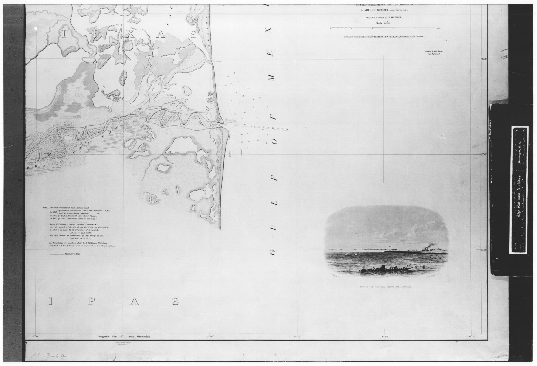 72880, Boundary Between the United States & Mexico Agreed upon by the Joint Commission under the Treaty of Guadalupe Hidalgo, General Map Collection