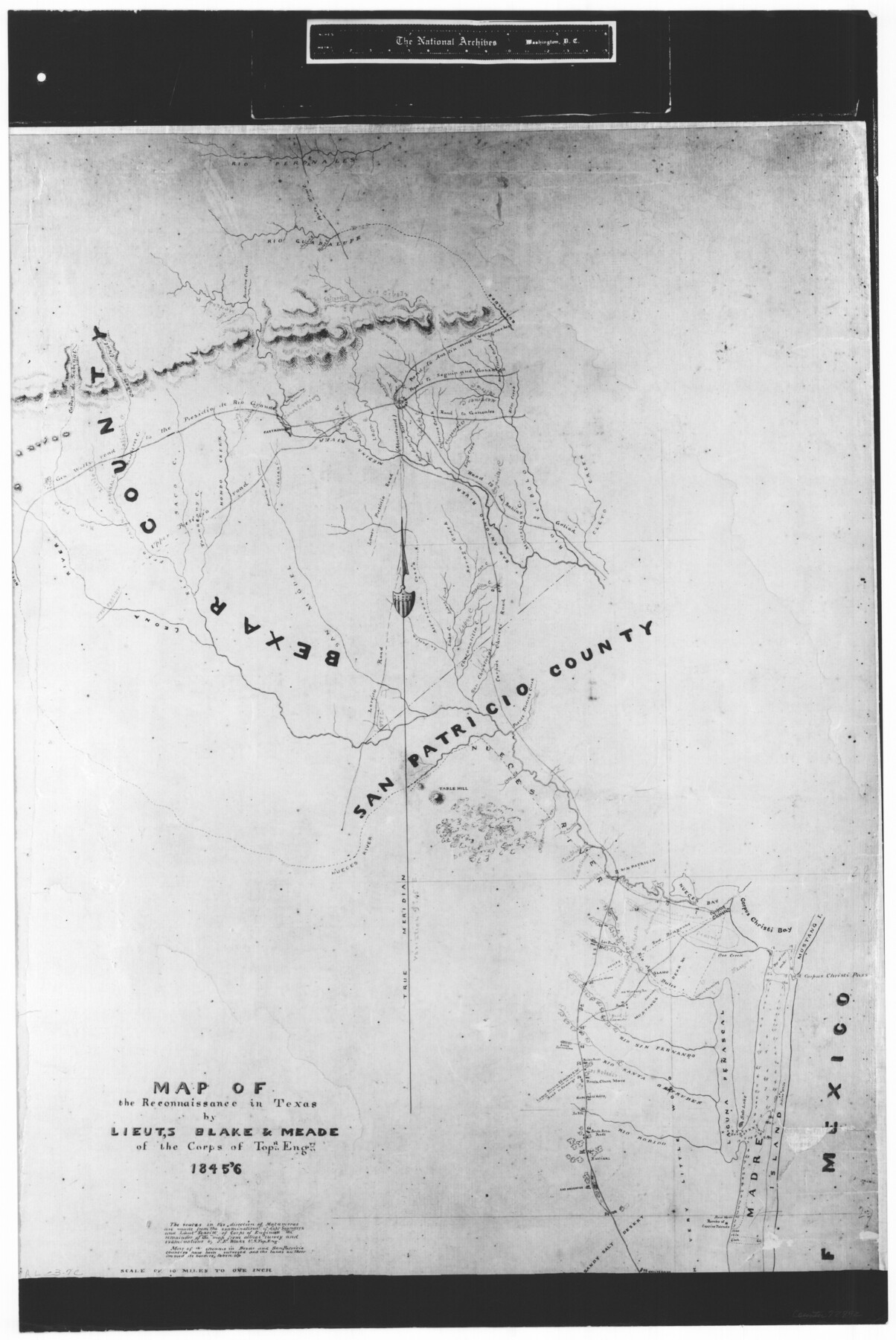 72892, Map of the Reconnaissance in Texas by Lieuts Blake & Meade of the Corps of Topl. Engrs., General Map Collection