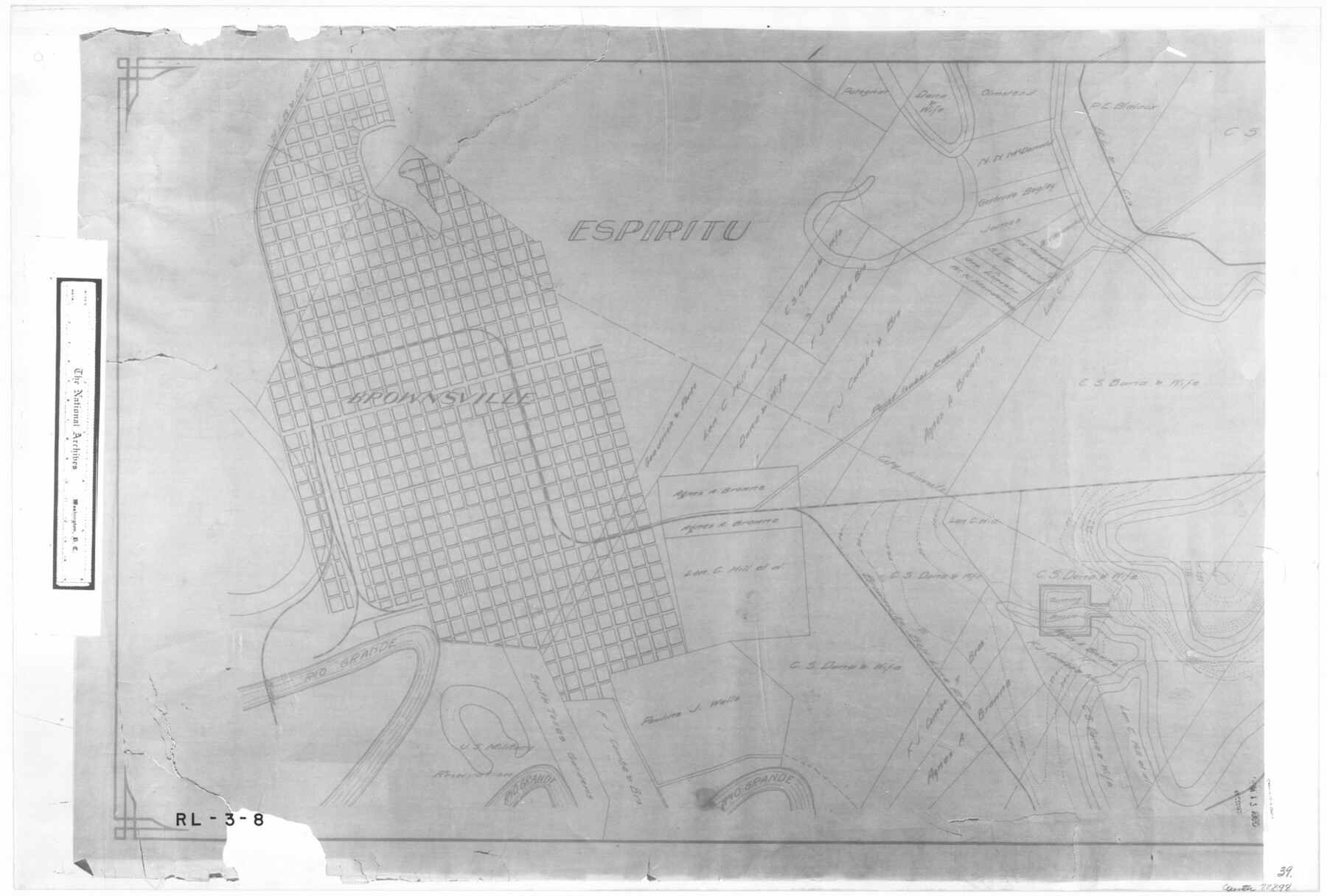 72898, Map showing survey for proposed ship channel from Brownsville to Brazos Santiago Pass, General Map Collection