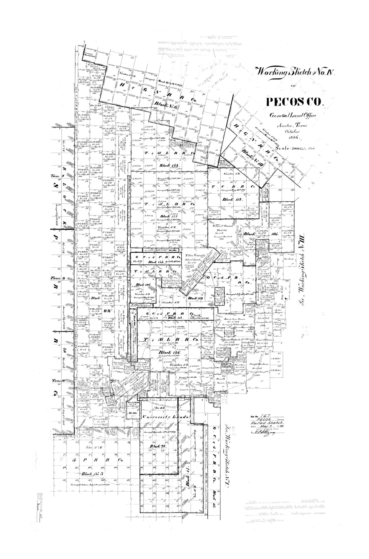 7291, Pecos County Rolled Sketch 167, General Map Collection