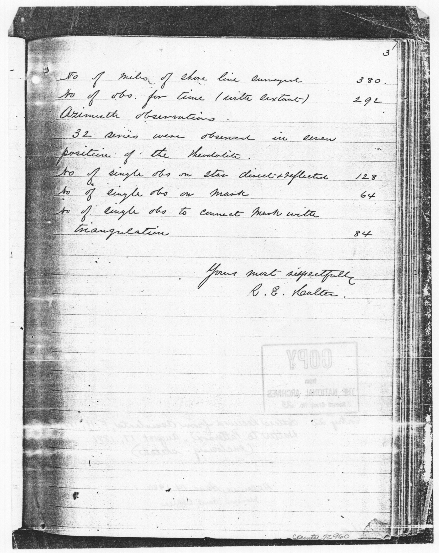 72960, Sketch showing progress of topographical work Laguna Madre and vicinity from Rainey Is. to Baffins Bay, Coast of Texas Sect. IX [and accompanying letter], General Map Collection