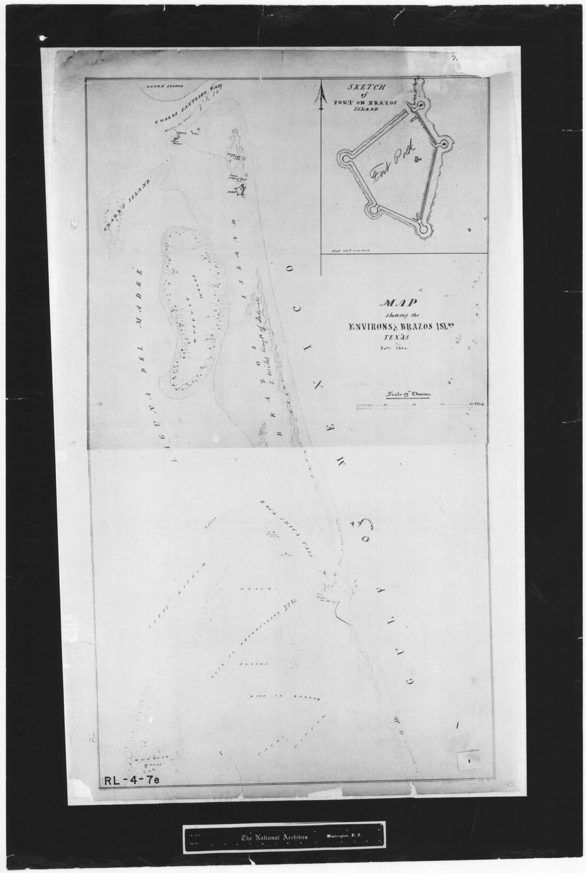 72990, Map showing the environs of Brazos Islnd., Texas, General Map Collection