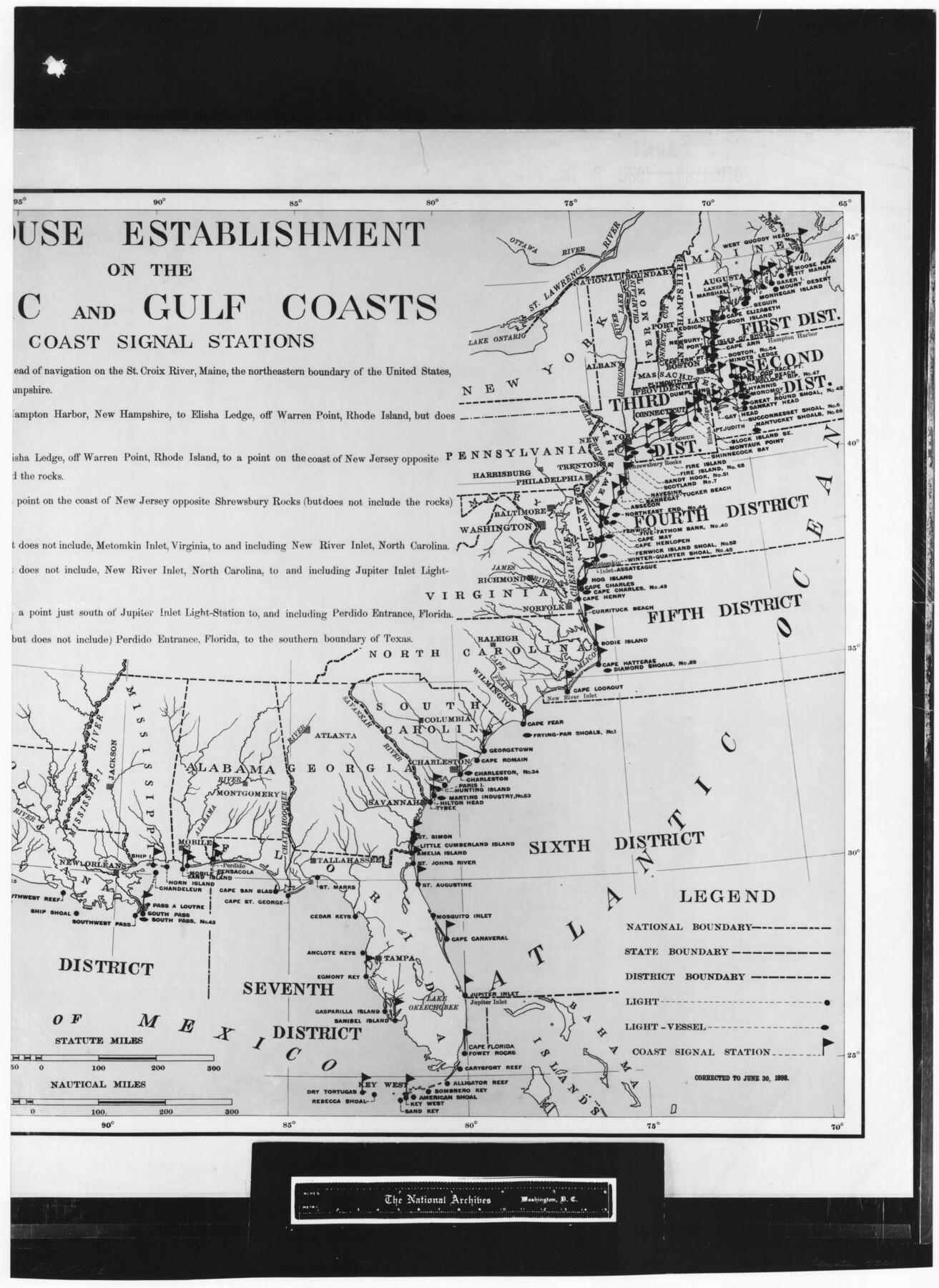 73051, Lighthouse establishment on the Atlantic and Gulf Coasts and coast signal stations, General Map Collection