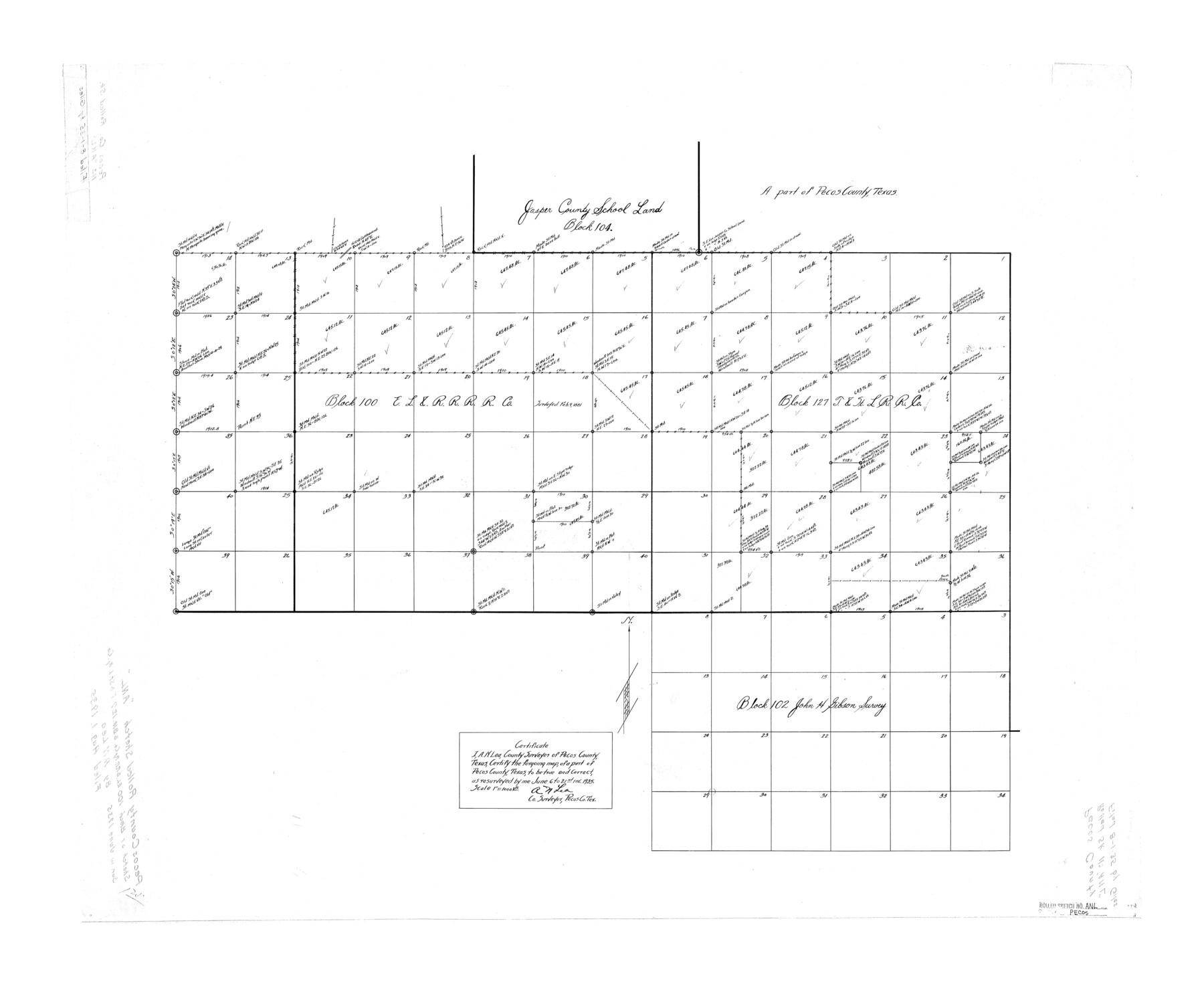 7308, Pecos County Rolled Sketch ANL, General Map Collection