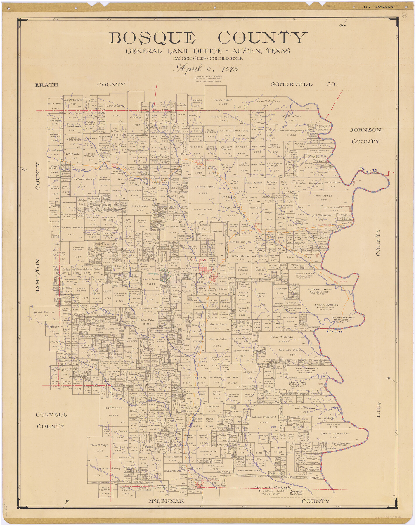 73083, Bosque County , General Map Collection