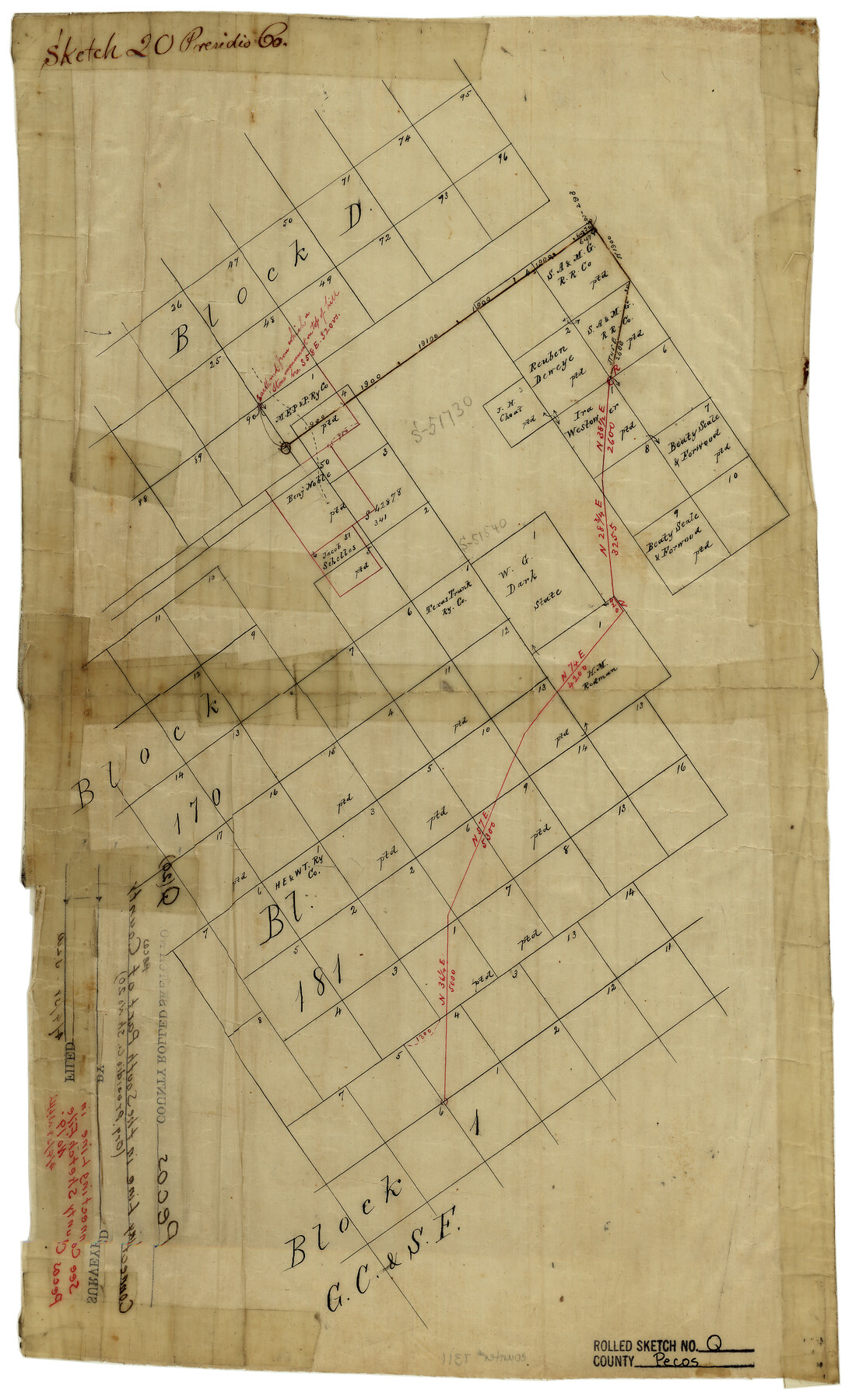 7311, Pecos County Rolled Sketch Q, General Map Collection
