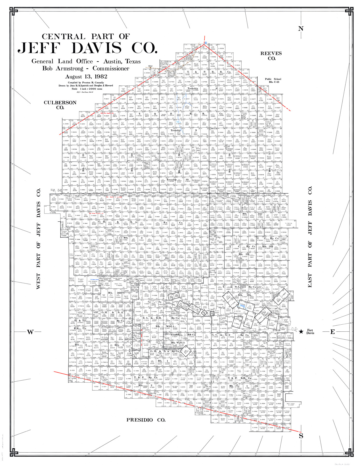 73193, Central Part of Jeff Davis Co., General Map Collection