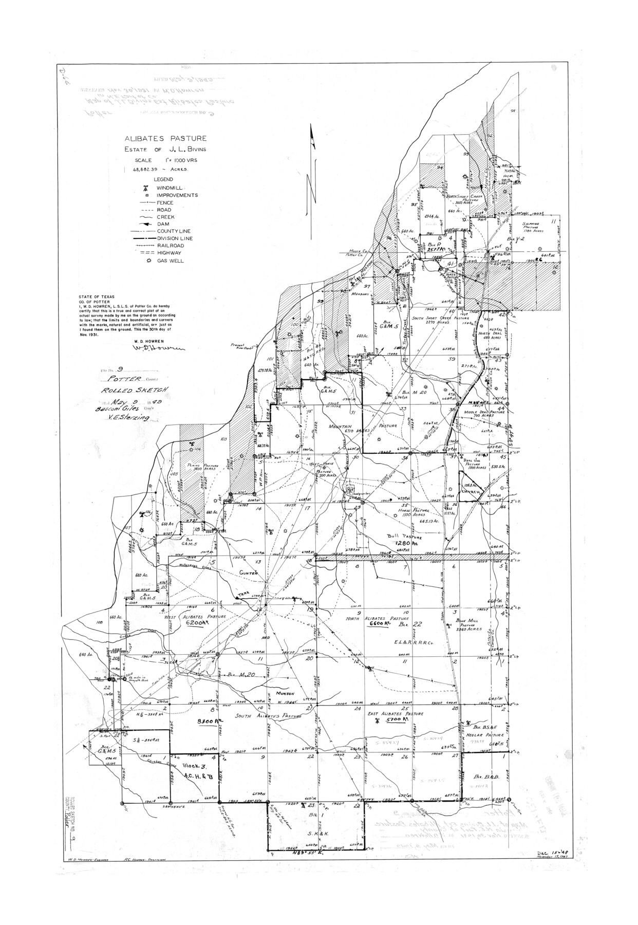 7322, Potter County Rolled Sketch 9, General Map Collection