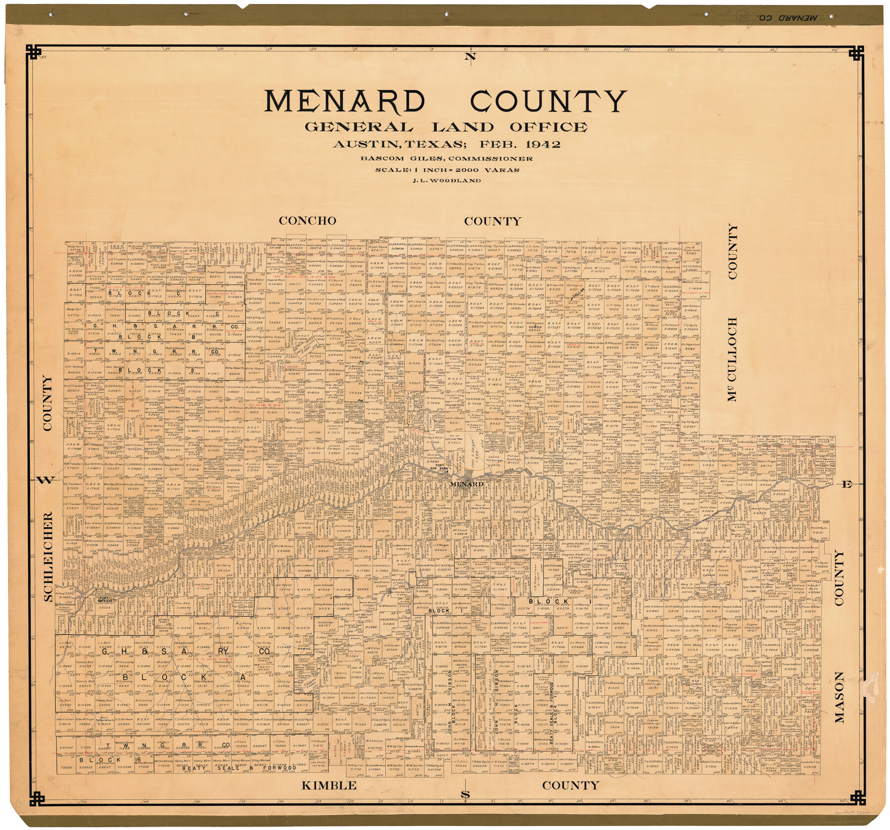 Menard County 73238, Menard County, General Map Collection 73238