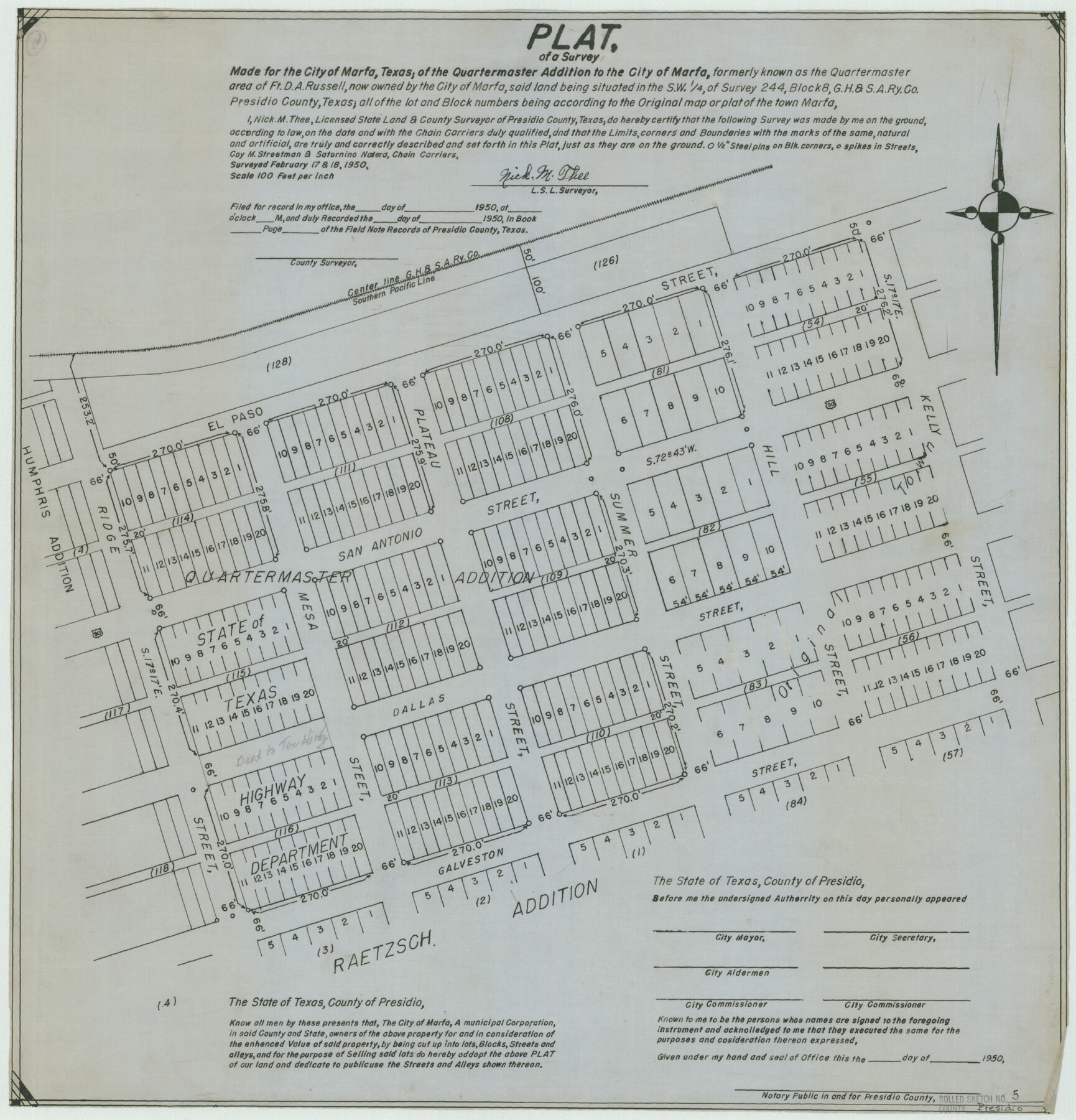 7329, Presidio County Rolled Sketch 5, General Map Collection