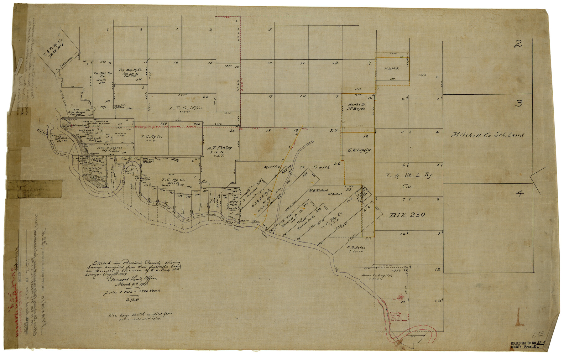 7332, Presidio County Rolled Sketch 22A, General Map Collection
