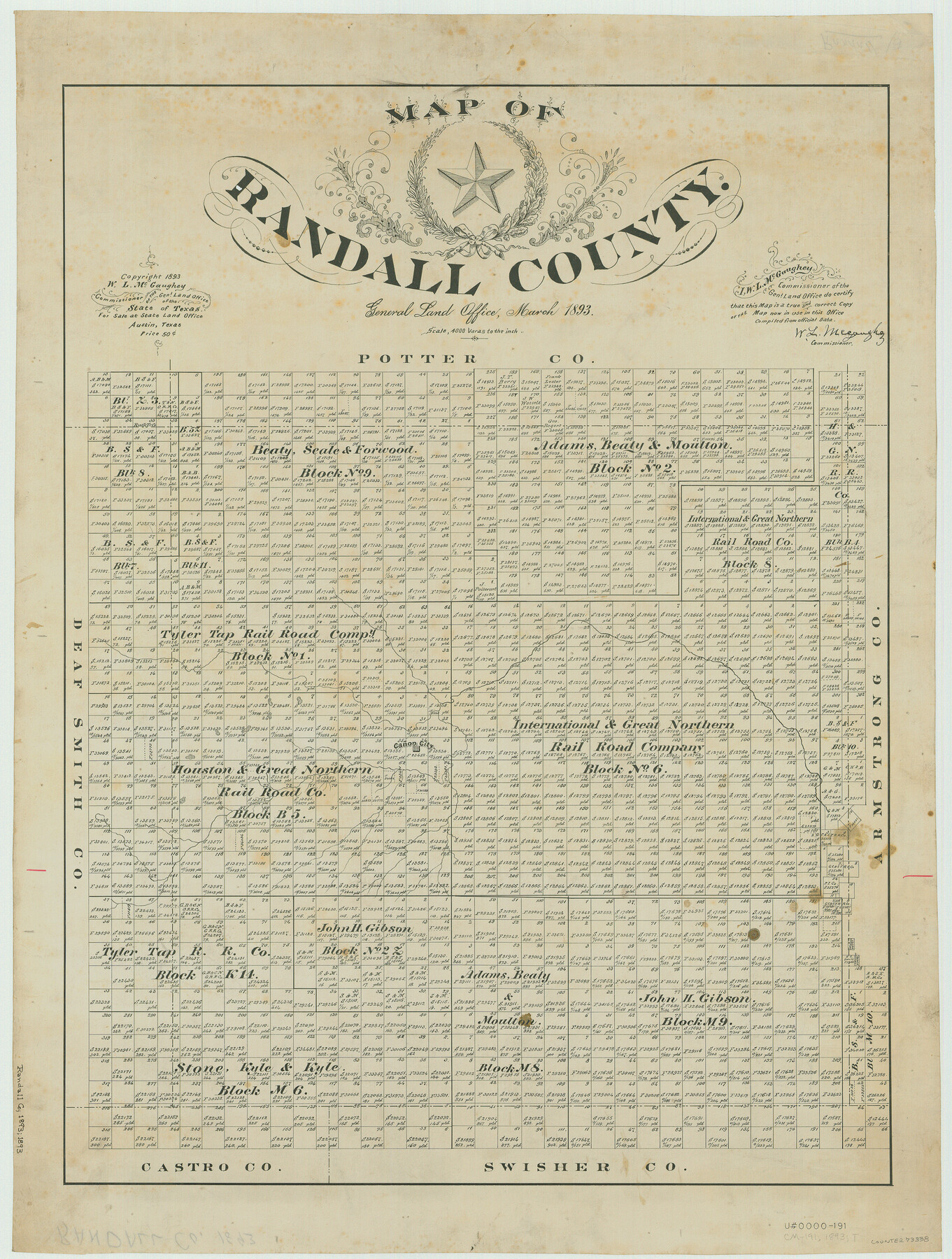 73338, Map of Randall County, General Map Collection