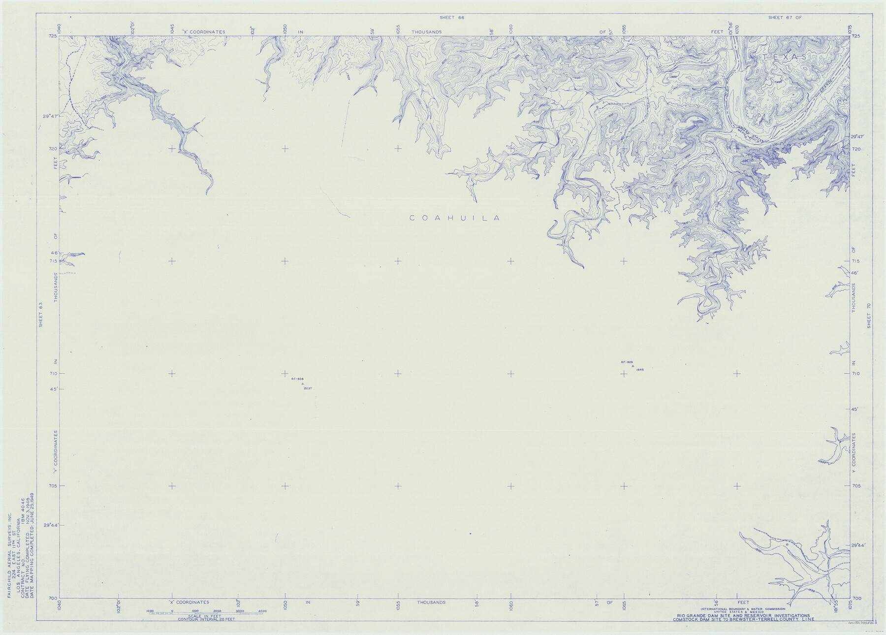 73352, Amistad International Reservoir on Rio Grande 67, General Map Collection