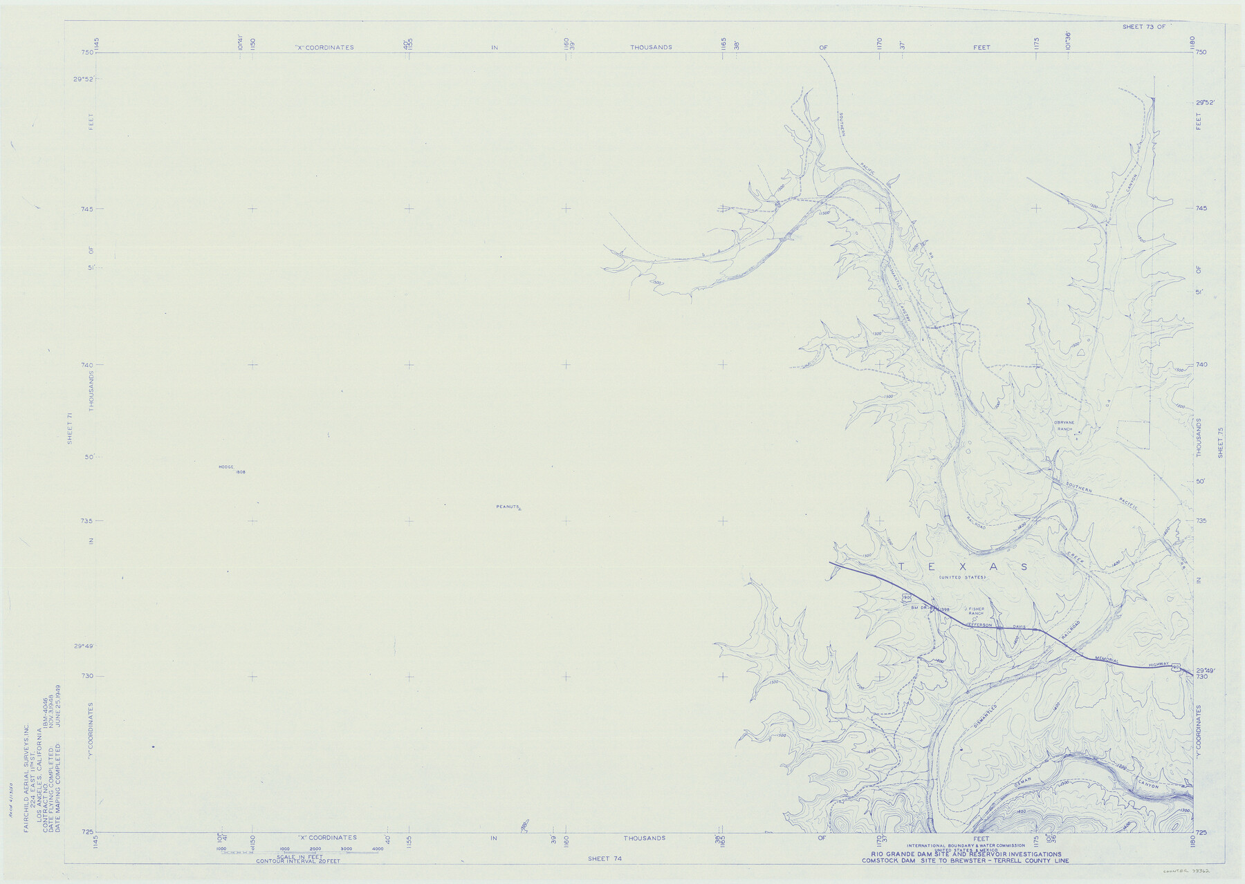 73362, Amistad International Reservoir on Rio Grande 73, General Map Collection