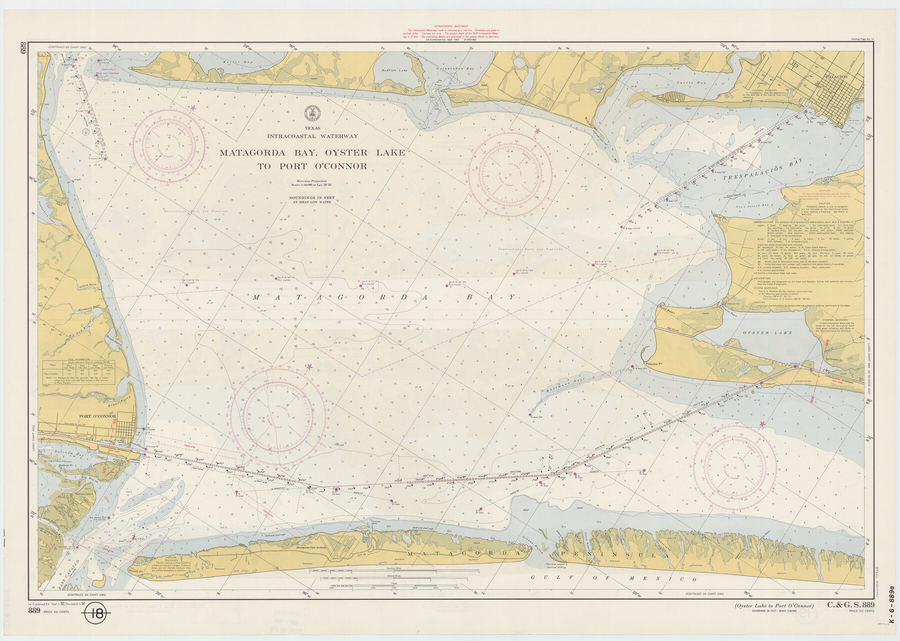 73368, Texas Intracoastal Waterway - Matagorda Bay, Cedar Lakes to Oyster Lake, General Map Collection