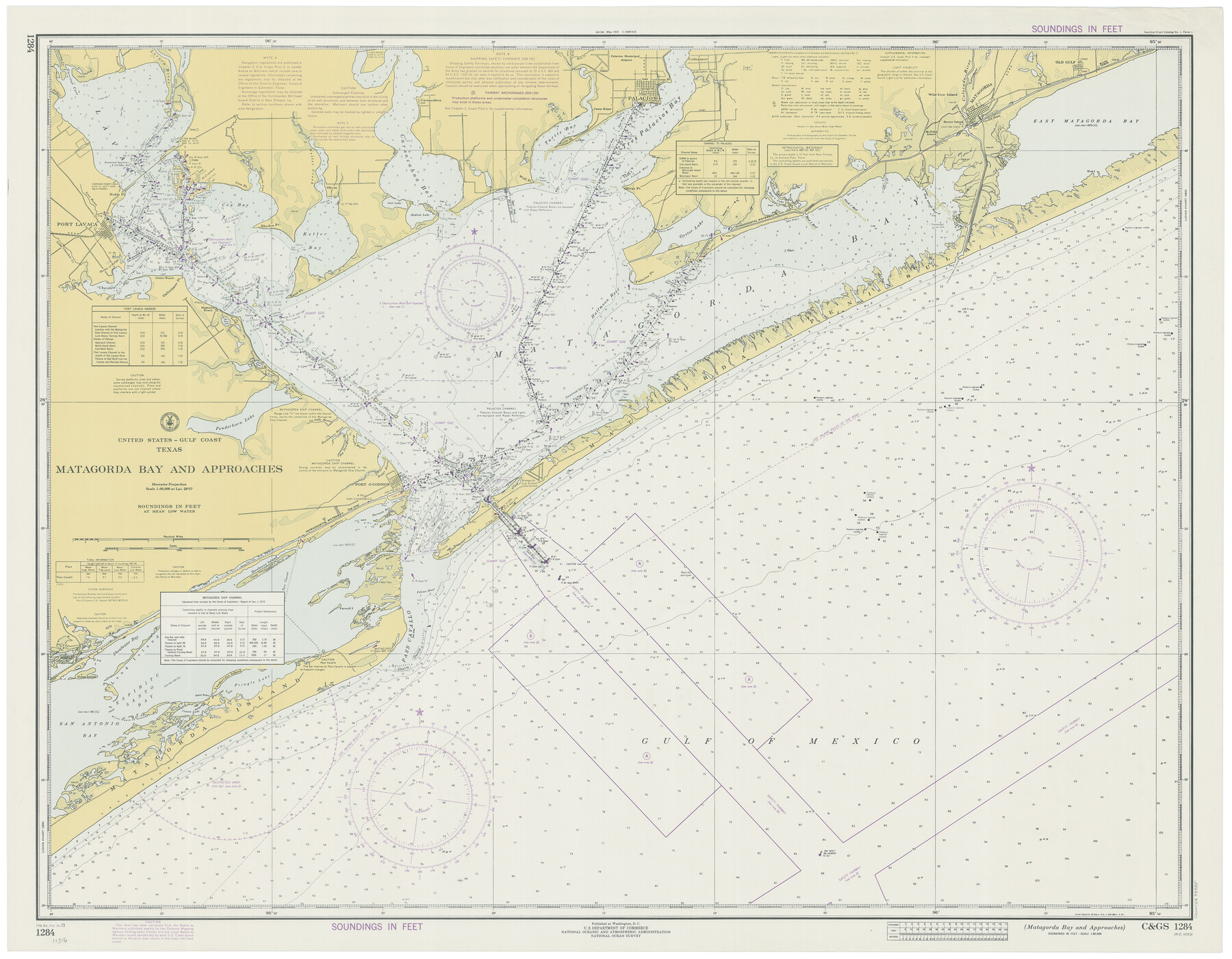 73385, Matagorda Bay and Approaches, General Map Collection
