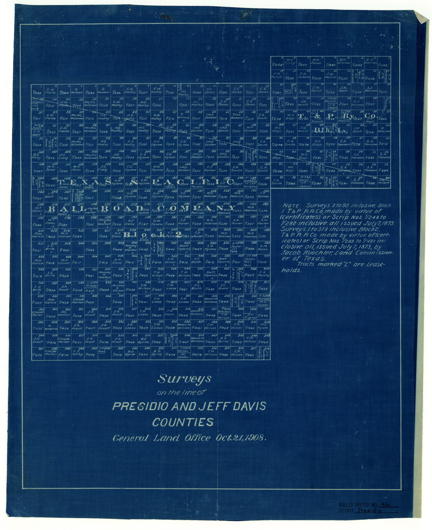 7342, Presidio County Rolled Sketch 46, General Map Collection