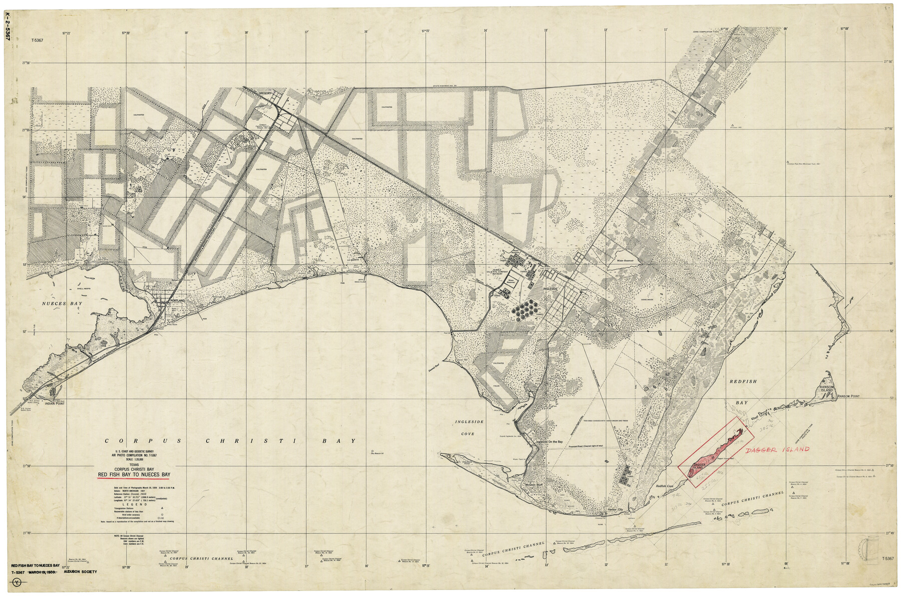 73459, Texas, Corpus Christi Bay, Red Fish Bay to Nueces Bay, General Map Collection

