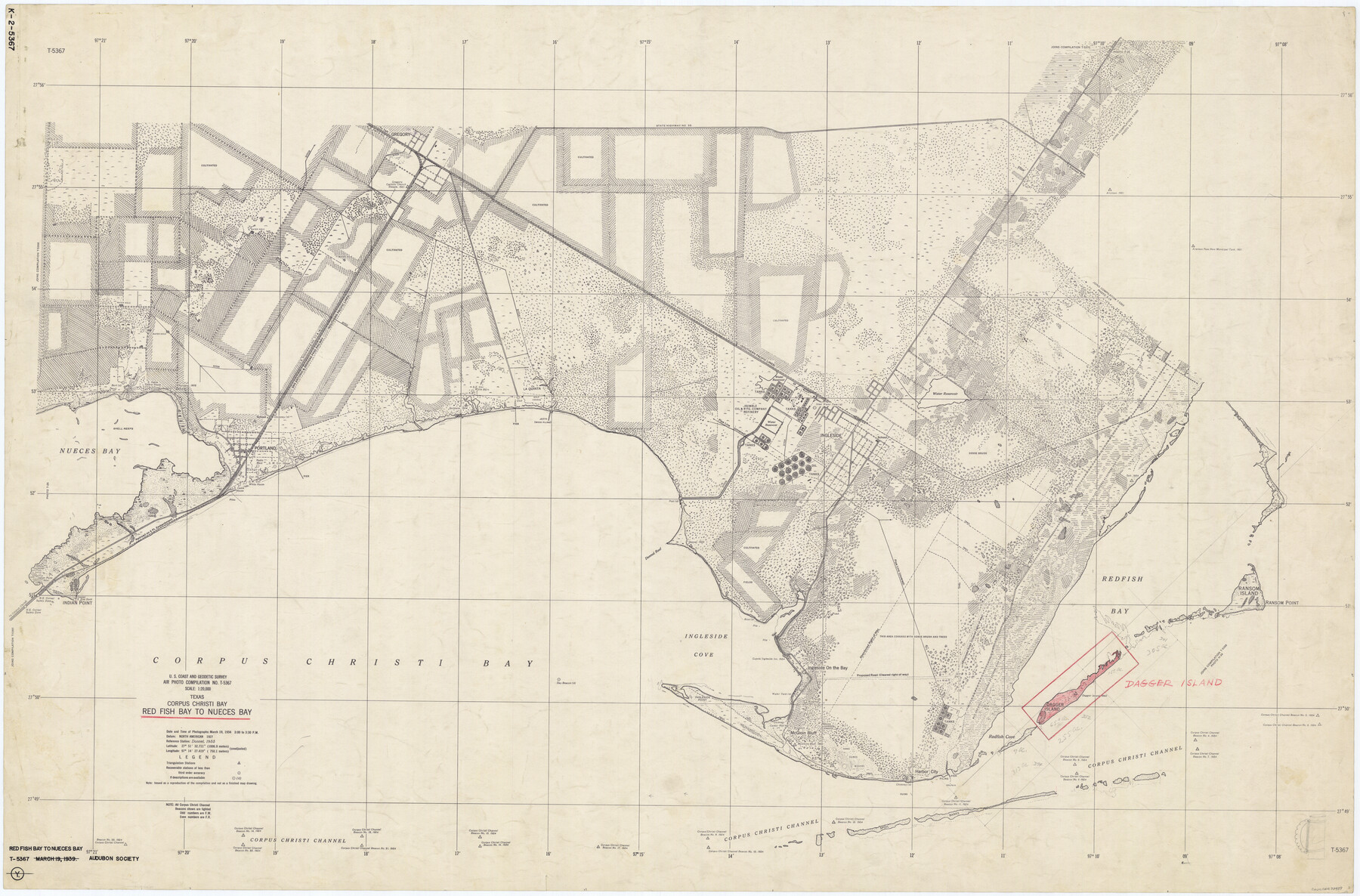 73459, Texas, Corpus Christi Bay, Red Fish Bay to Nueces Bay, General Map Collection