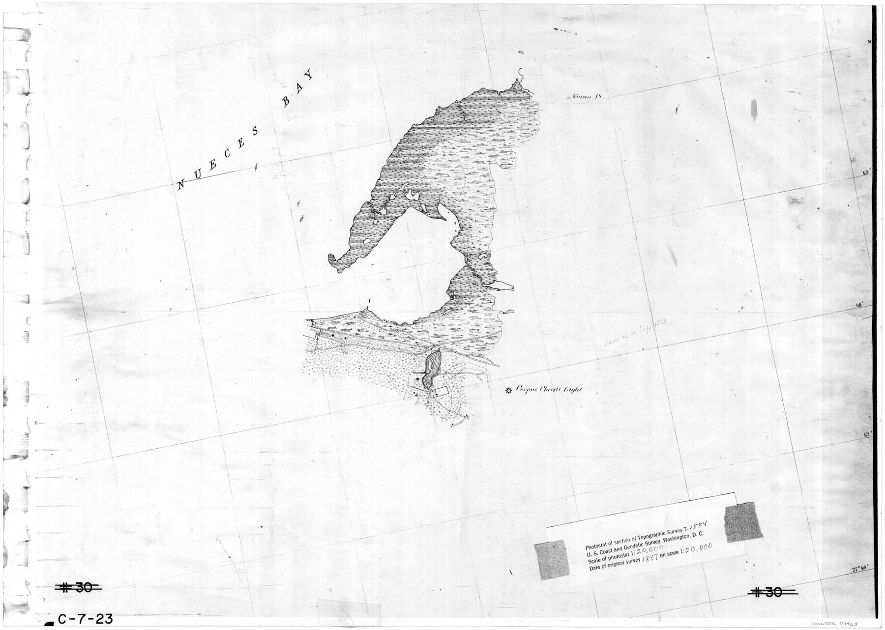 73463, [Nueces Bay, Mustang Island and Padre Island], General Map Collection
