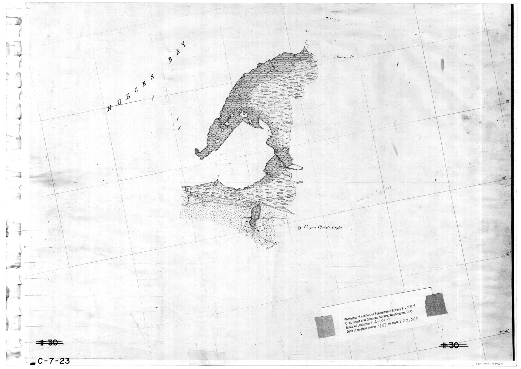 73463, [Nueces Bay, Mustang Island and Padre Island], General Map Collection