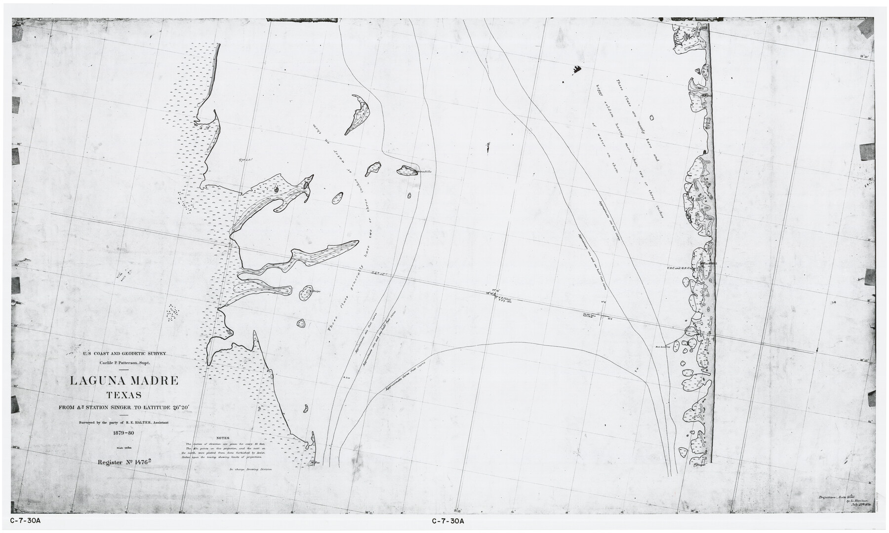 73493, Laguna Madre, Texas from Triangulation Station Singer to Latitude 26° 20', General Map Collection
