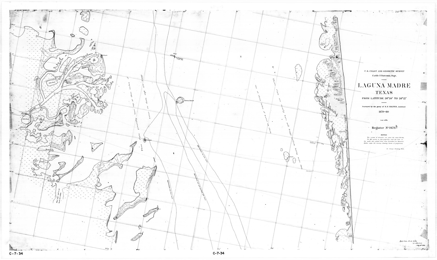 73498, Laguna Madre, Texas from Latitude 26° 20' to 26° 27', General Map Collection
