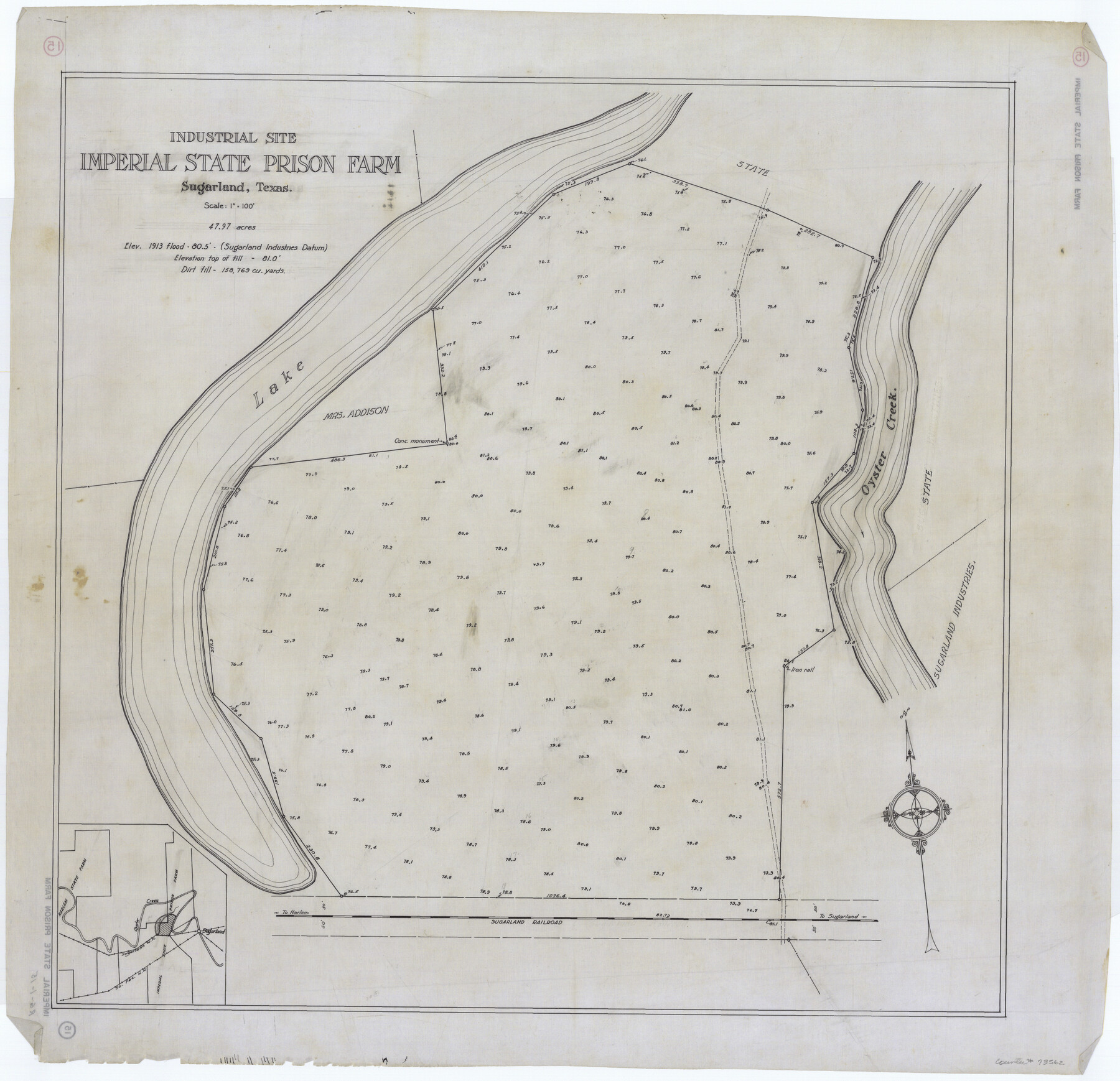 73562, Industrial Site, Imperial State Prison Farm, Sugarland, Texas, General Map Collection