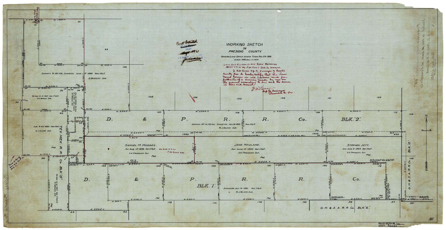 7357, Presidio County Rolled Sketch 66, General Map Collection
