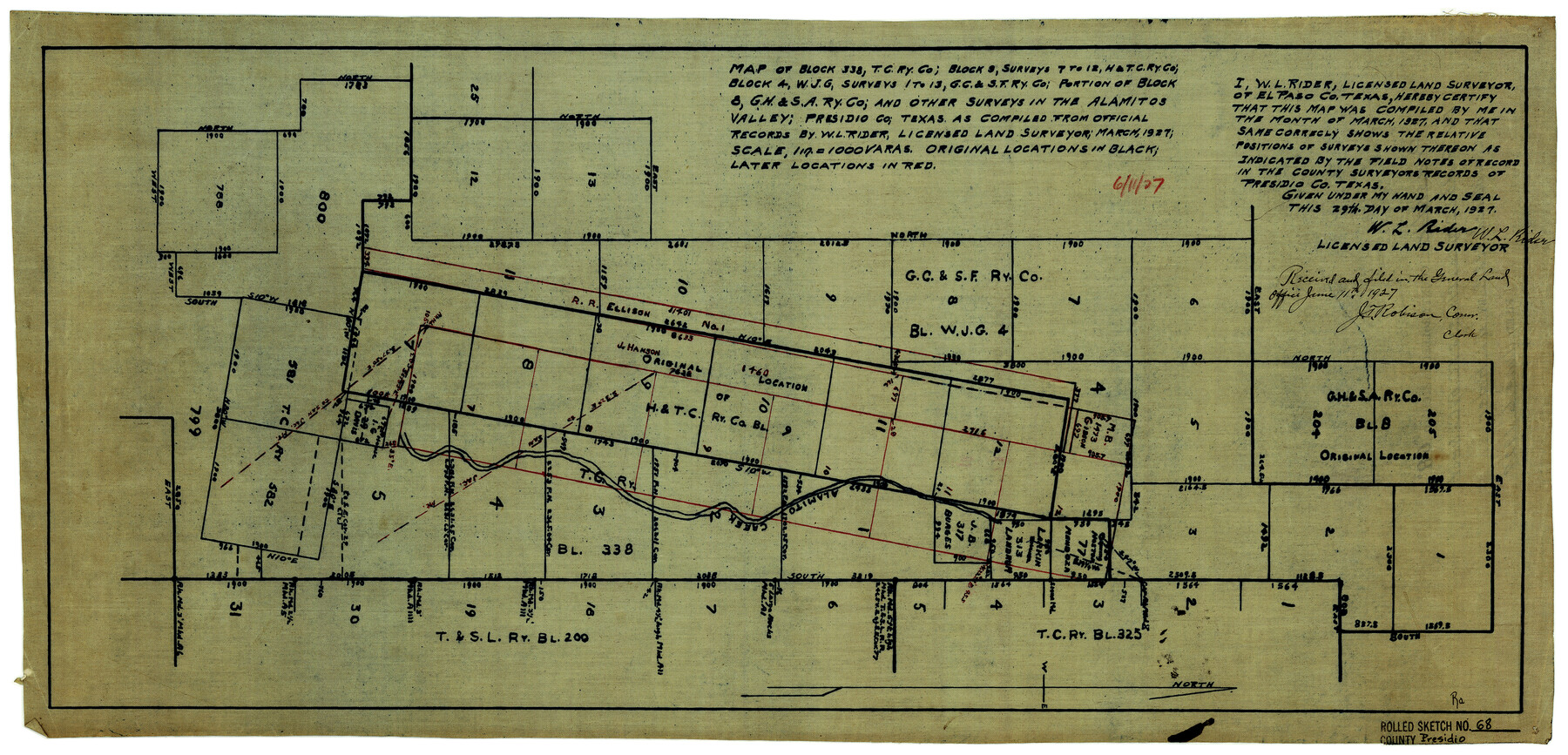 7358, Presidio County Rolled Sketch 68, General Map Collection
