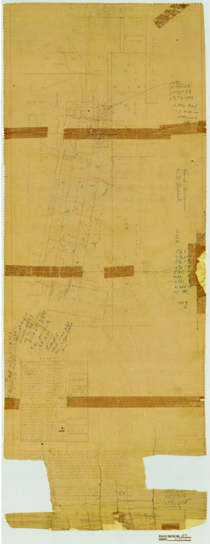 7359, Presidio County Rolled Sketch 69, General Map Collection