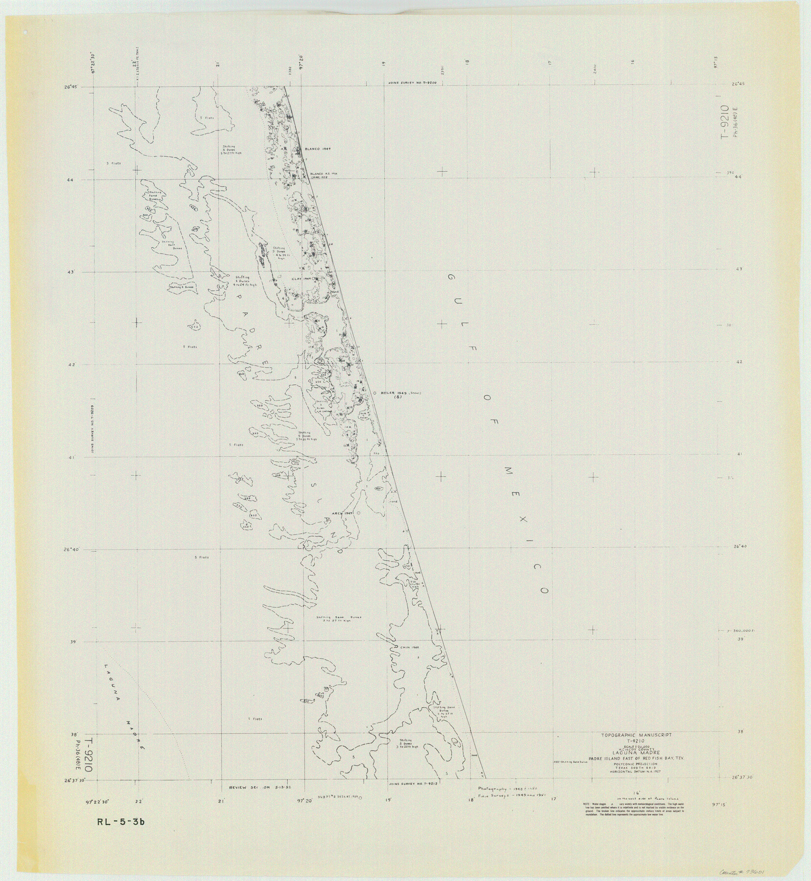 73601, Laguna Madre, T-9210, General Map Collection